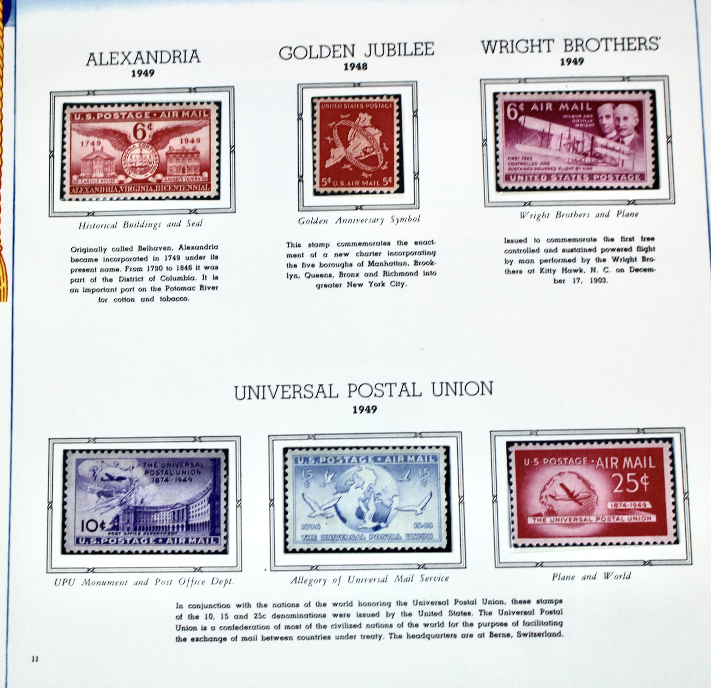 Mint Condition U.S. Air Mail Stamp Collection, 1926 to 1958