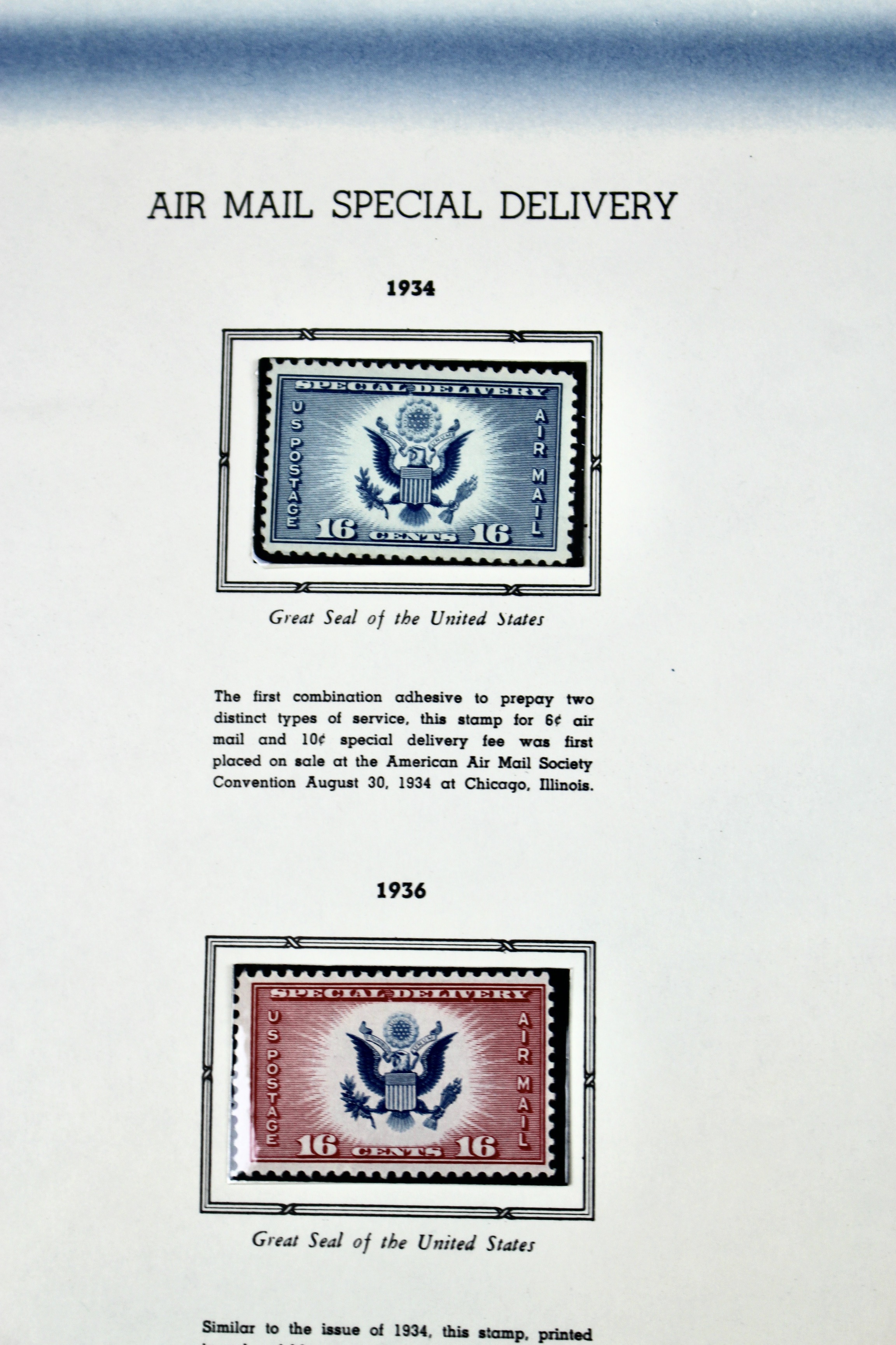 Mint Condition U.S. Air Mail Stamp Collection, 1926 to 1958