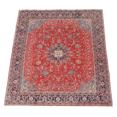 7'9 x 10'2 Hand-Knotted Persian Mashad Area Rug