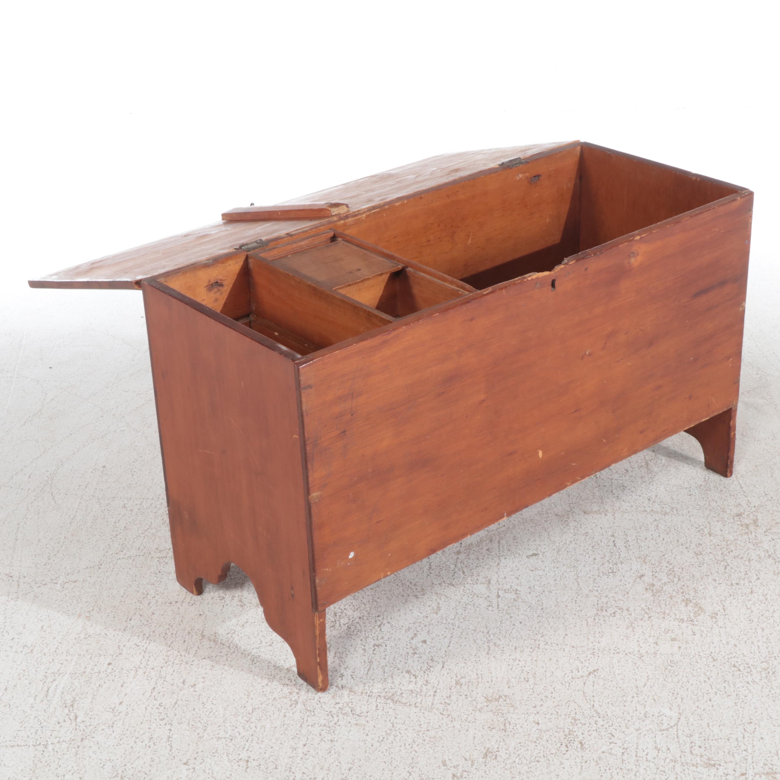 American Primitive Pine Blanket Chest, Early to Mid 19th Century