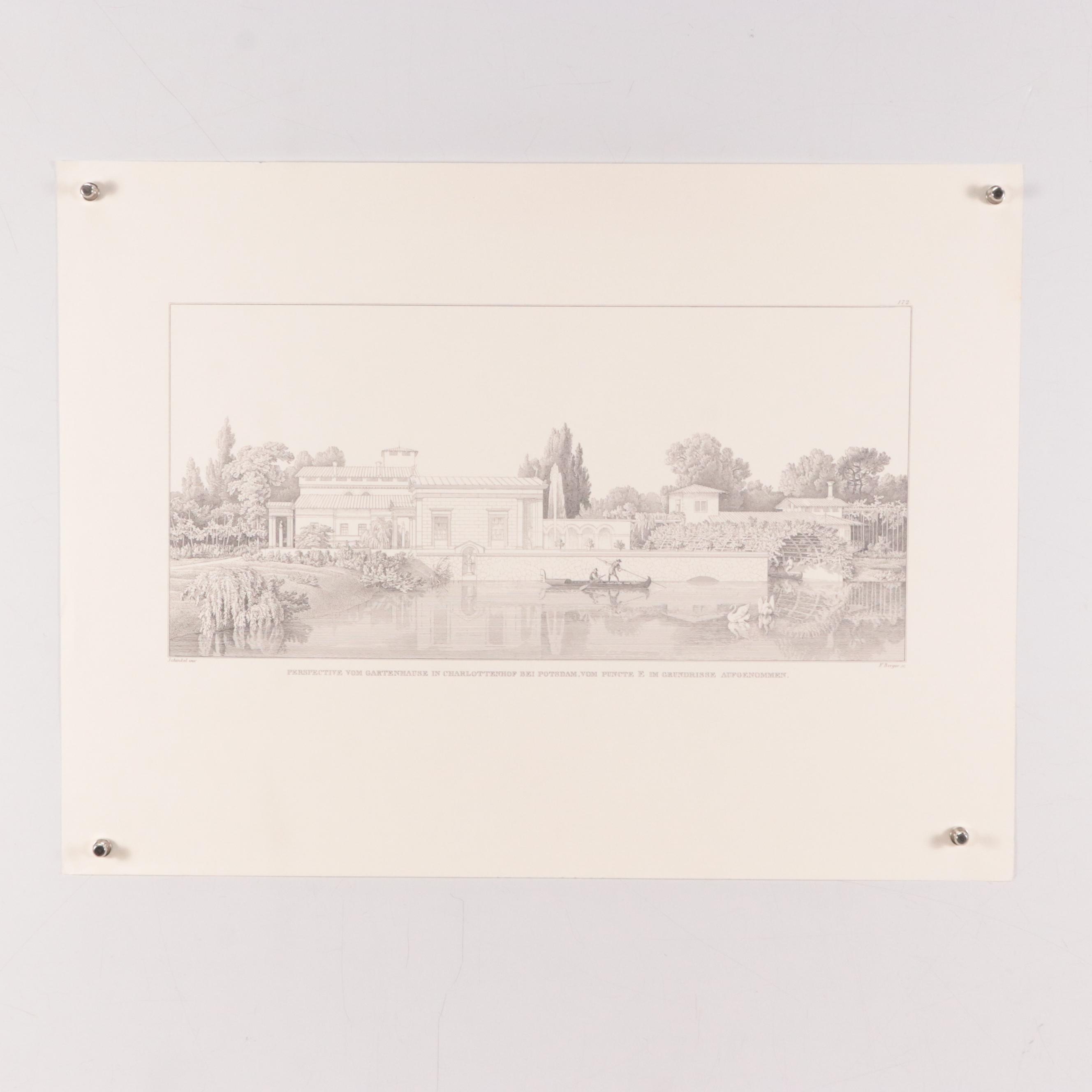 Lithographs After Karl Friedrich Schinkel of Architectural Drawings