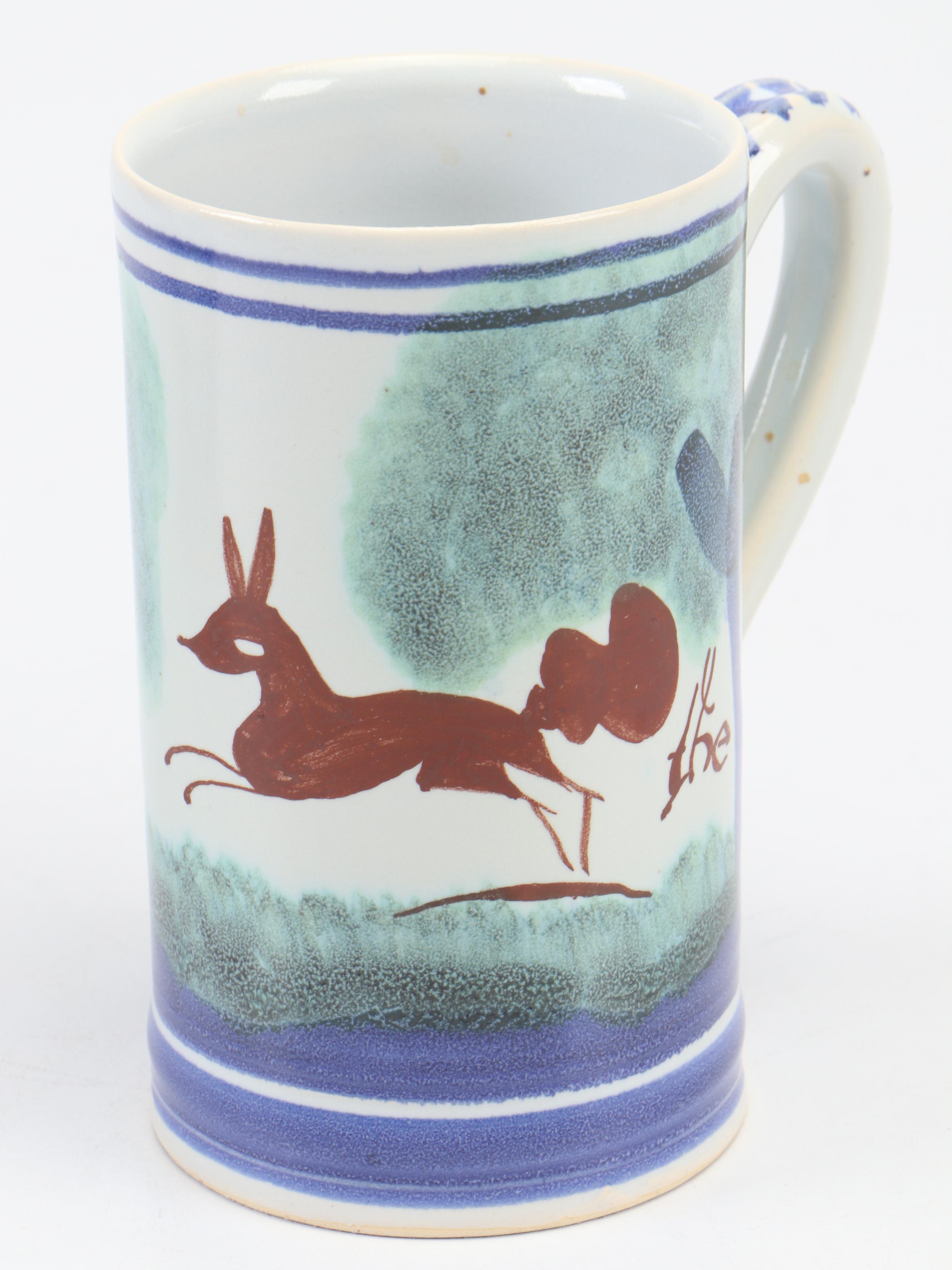 Bybee Pottery Pitcher with Colonial Style Beware of the Fox Tankard and Jug
