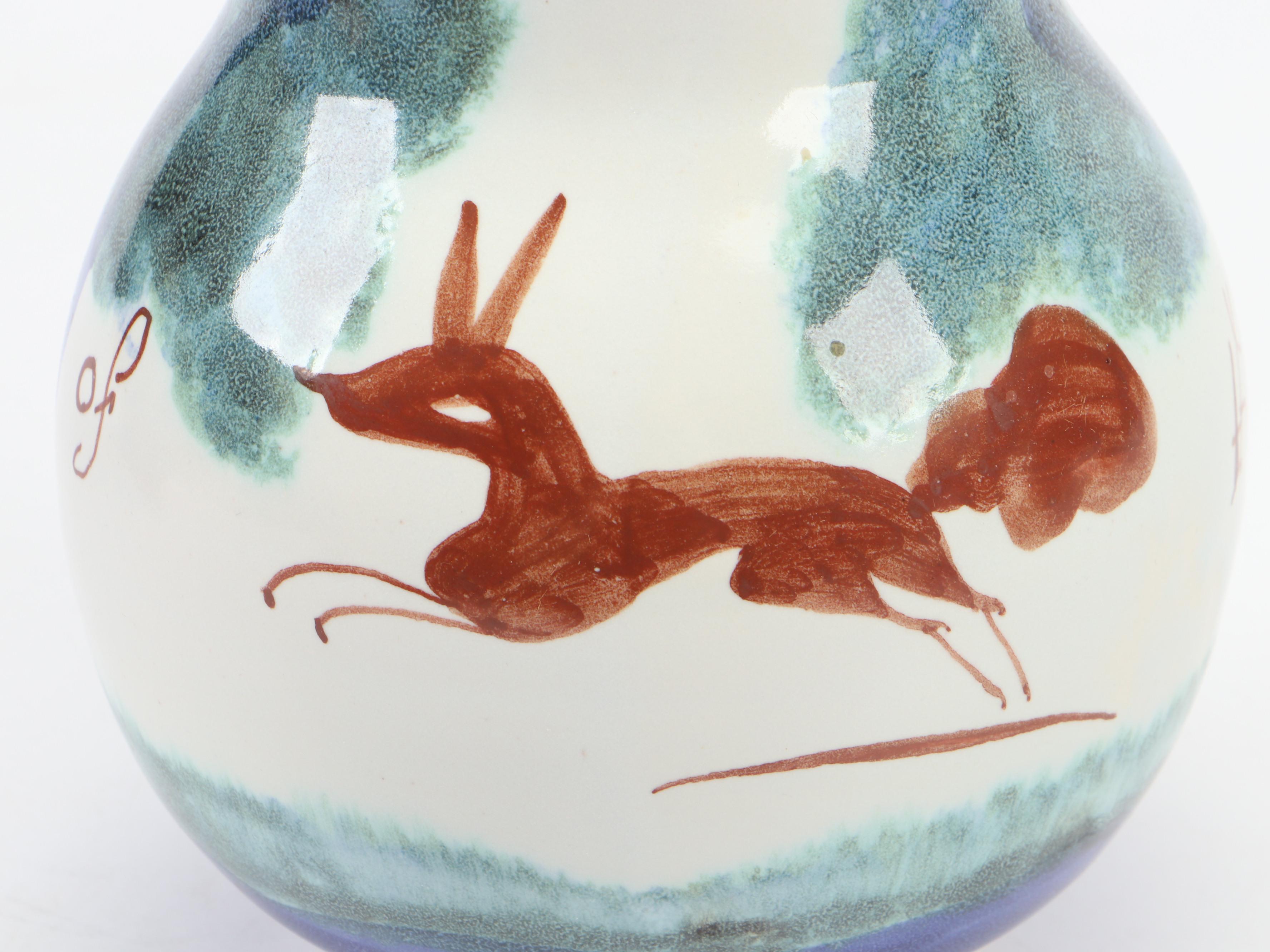 Bybee Pottery Pitcher with Colonial Style Beware of the Fox Tankard and Jug