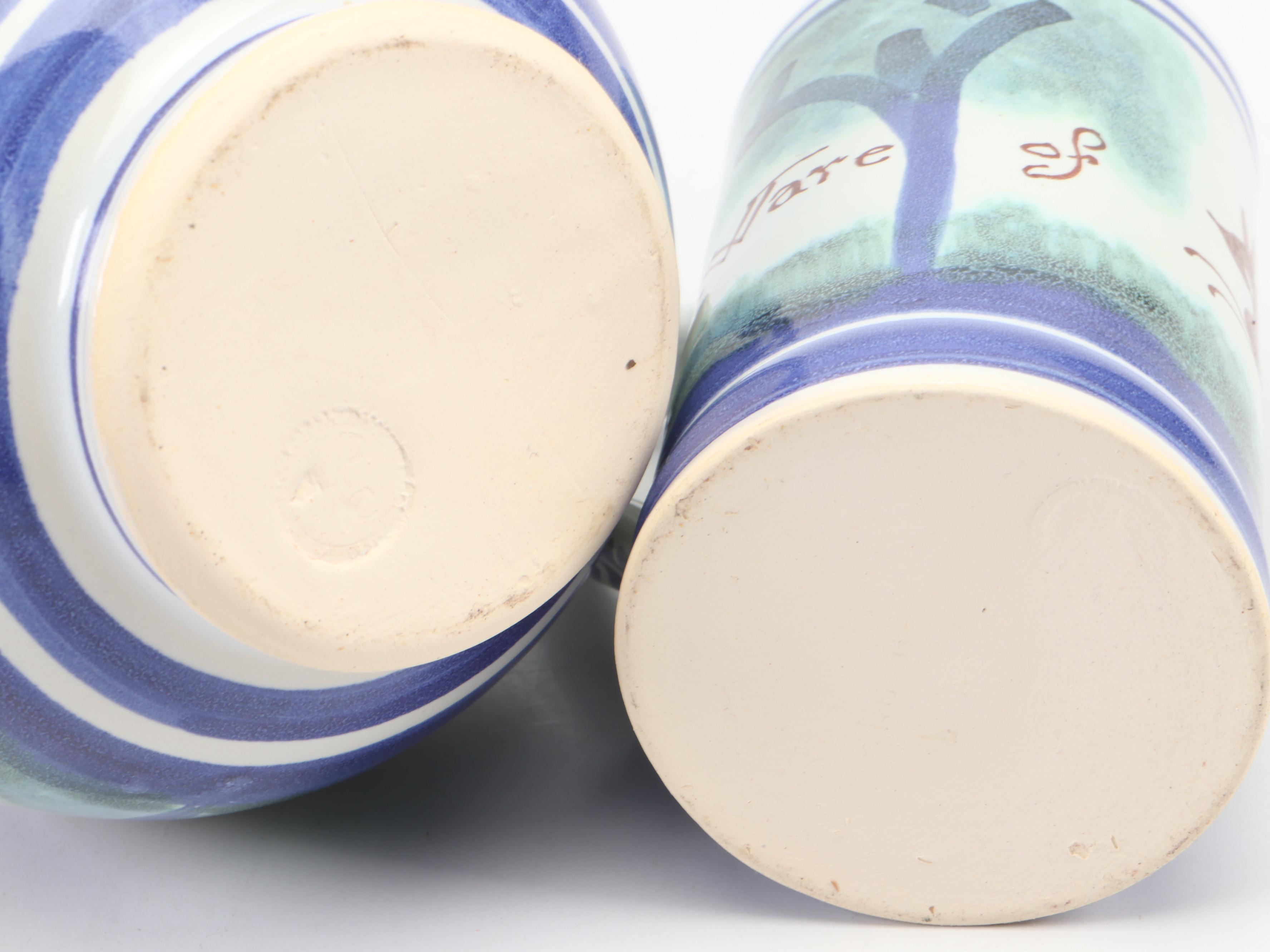 Bybee Pottery Pitcher with Colonial Style Beware of the Fox Tankard and Jug