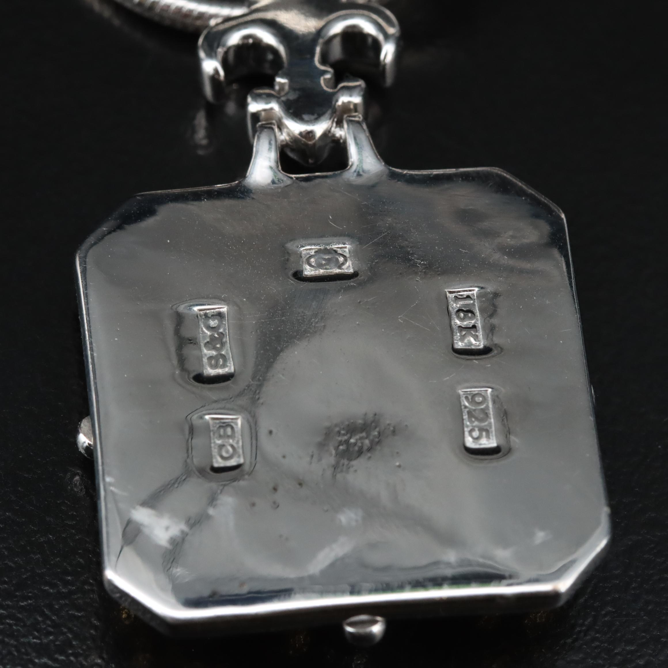 Carl Blackburn Sterling Diamond Necklace with 18K Accents