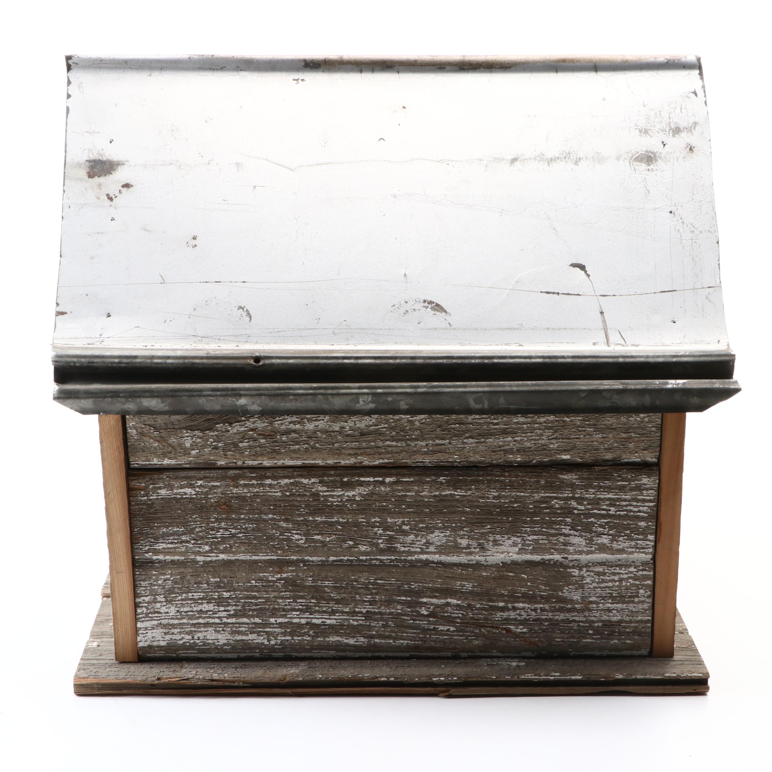 Folk Art Style Wooden Hand-Crafted Birdhouse