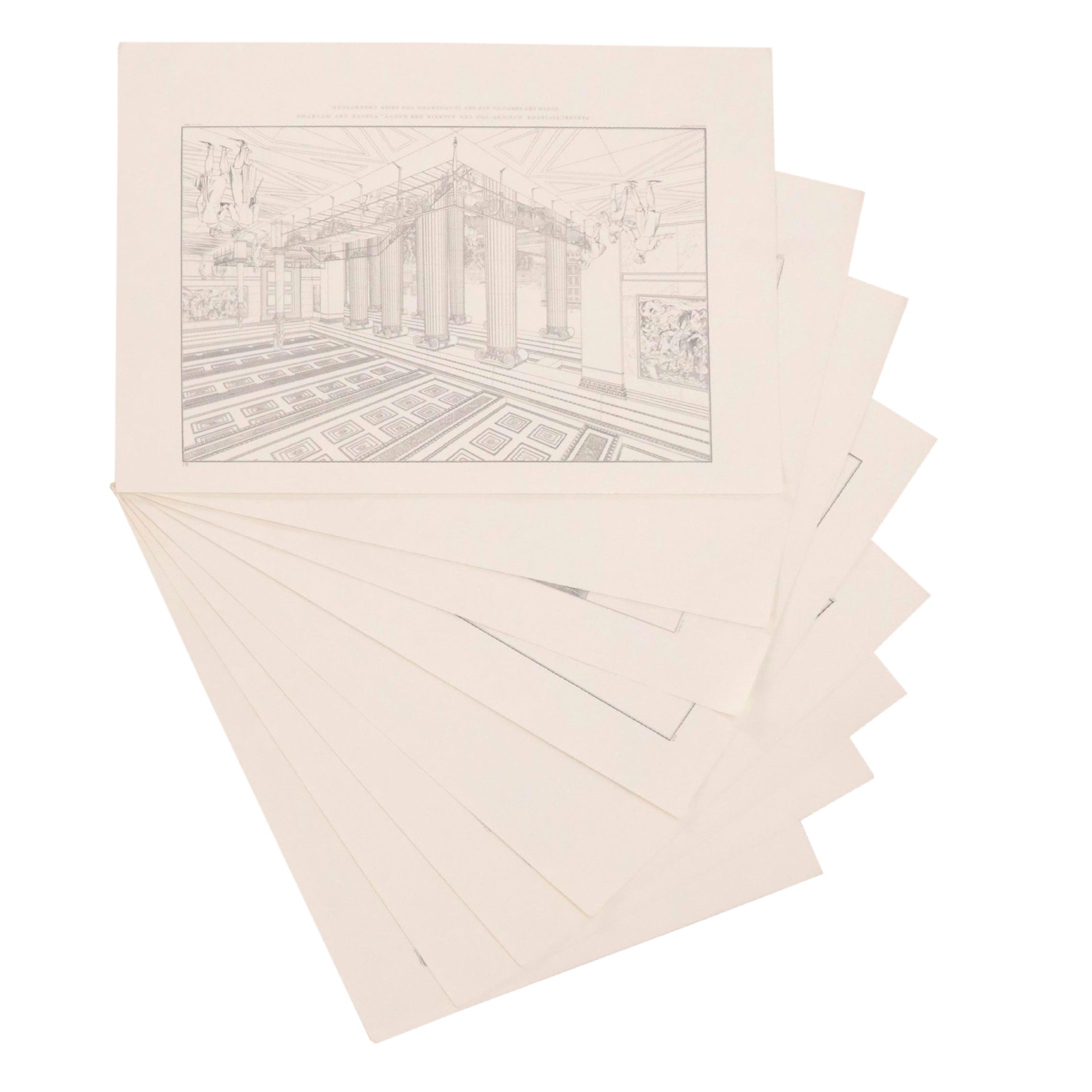 Lithographs After Karl Friedrich Schinkel of Architectural Drawings