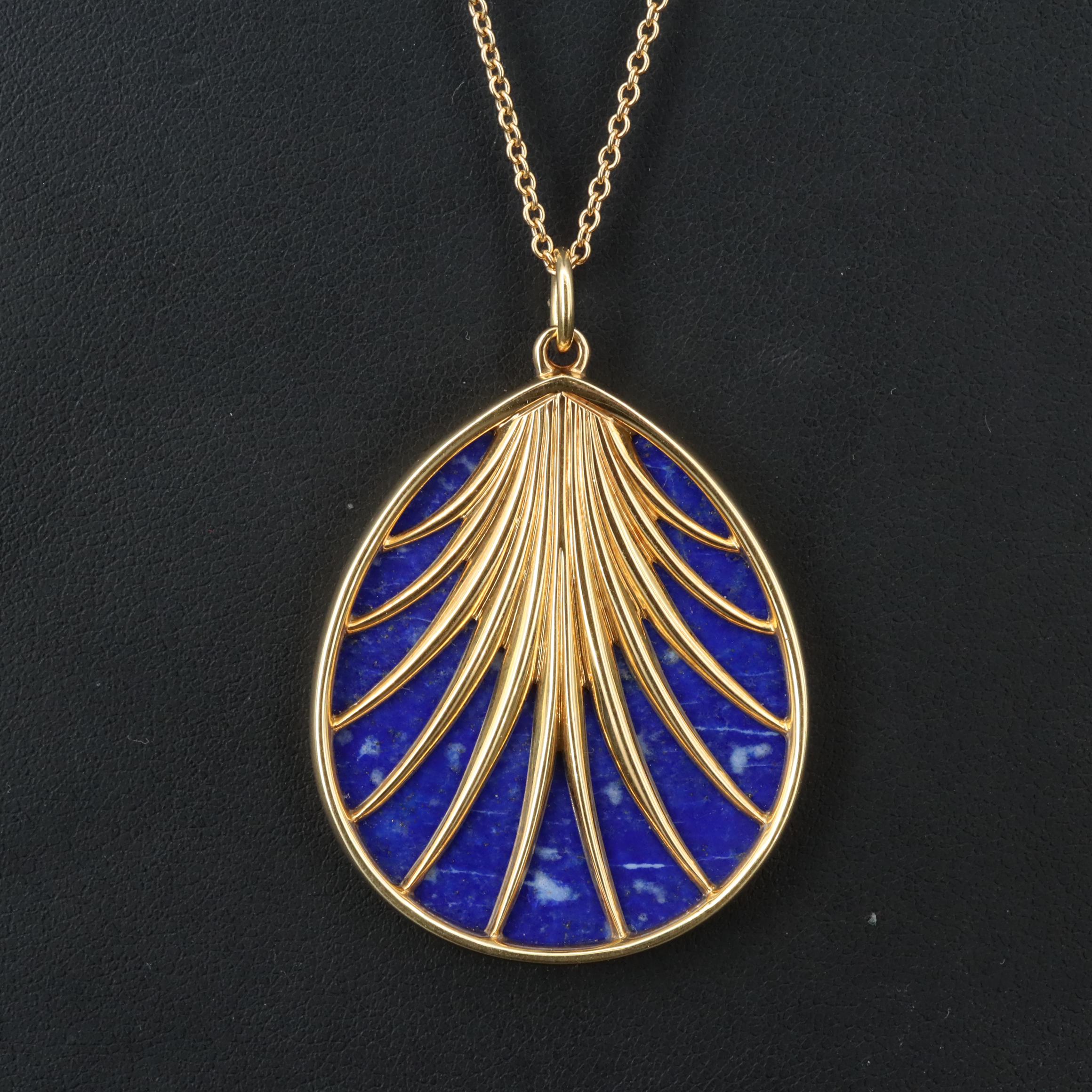 Paloma Picasso for Tiffany 18K Lapis Lazuli Palm Pendant