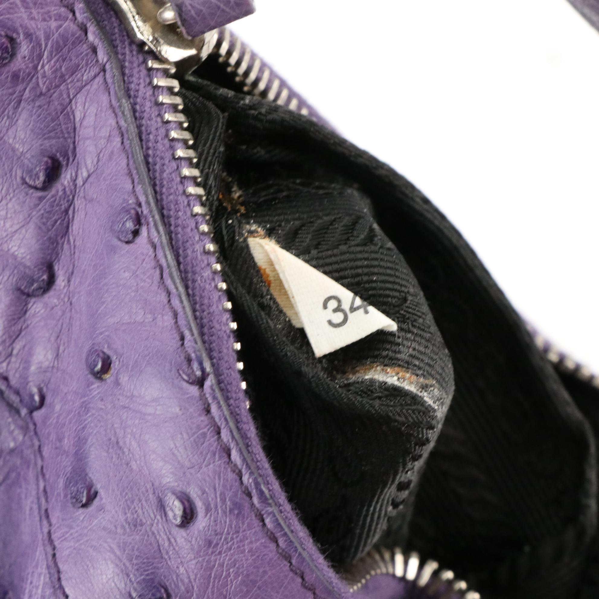 Prada Purple Ostrich Small Handbag