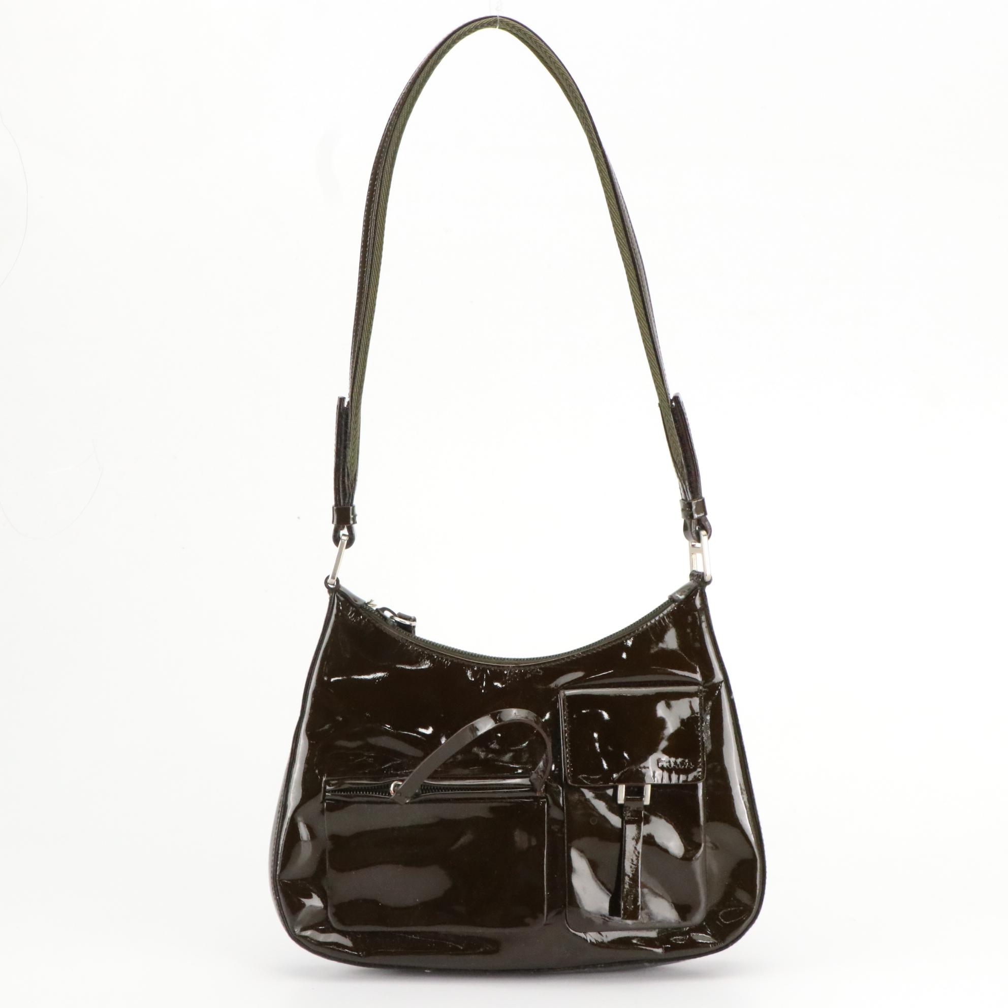 Prada Shimmery Patent Leather Shoulder Bag
