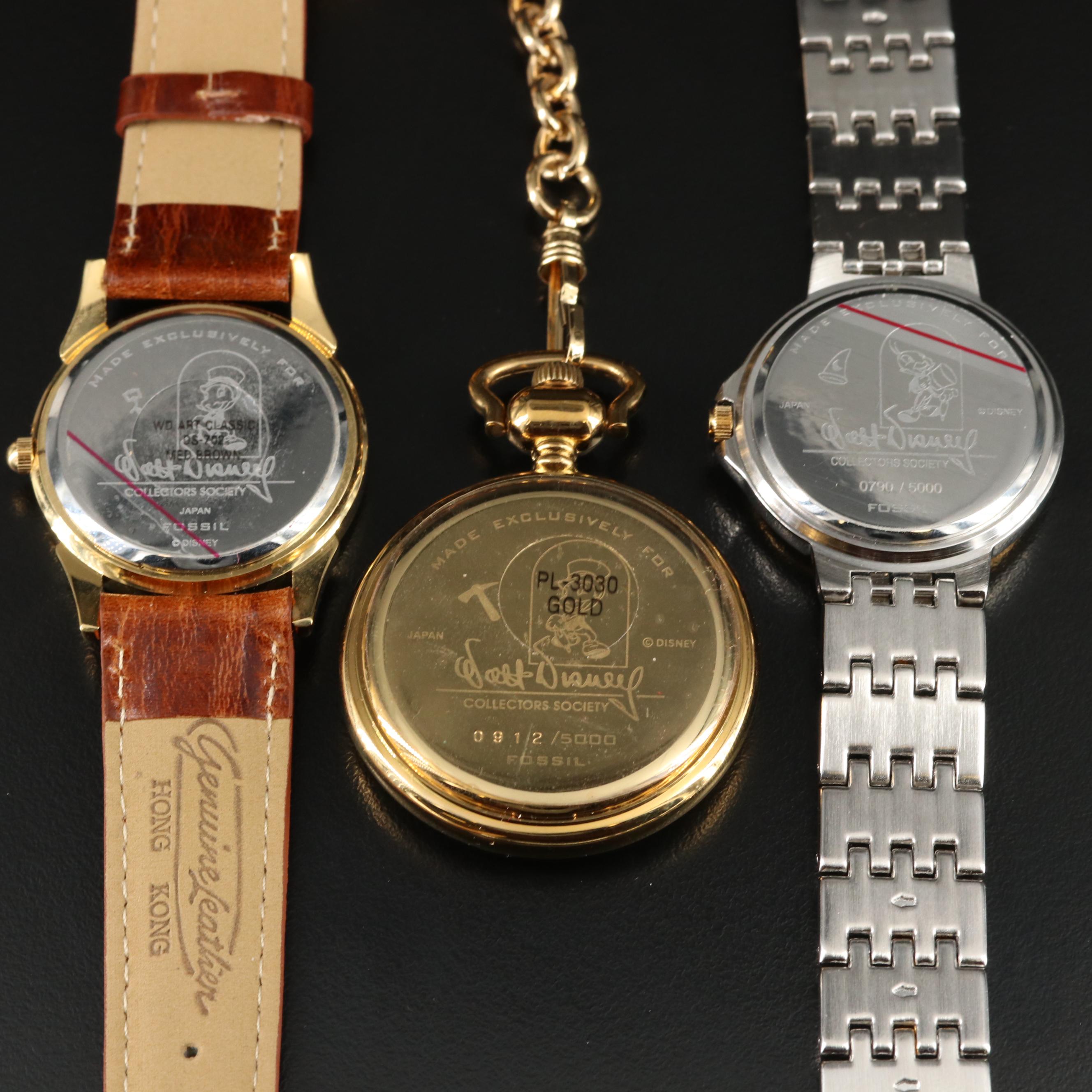 Walt Disney Collectors Society Quartz Watches and Pendant Watch by Fossil