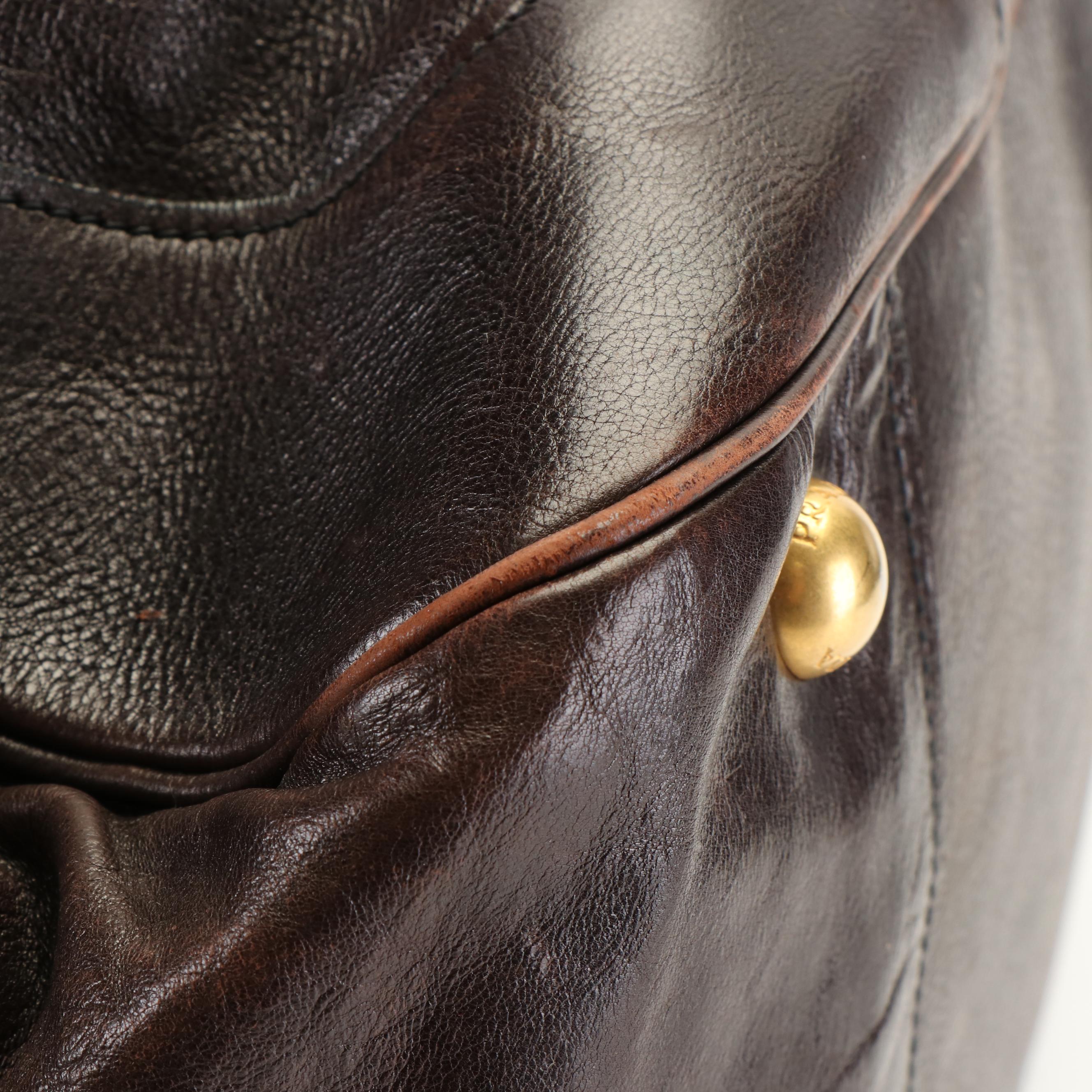 Prada Shoulder Bag in Brown Glacé Calf Leather