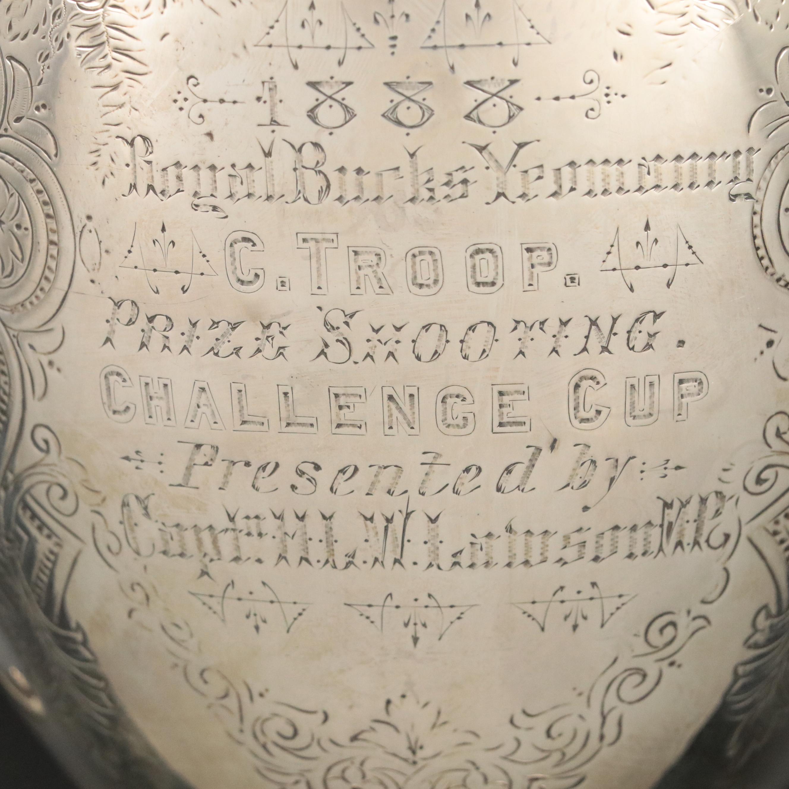 Richards & Brown Sterling Silver Royal Berks Yeomanry Challenge Cup, 1872