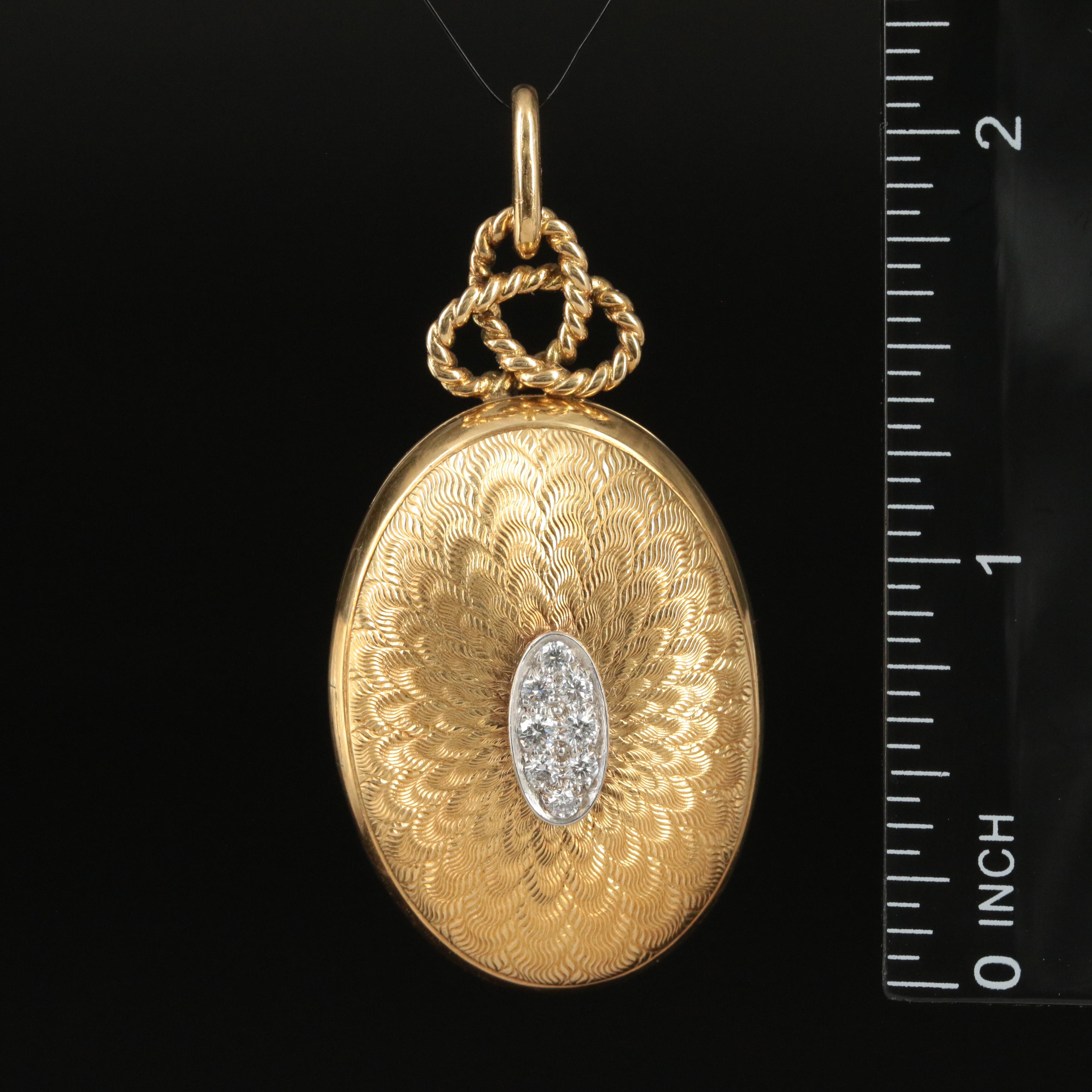 Cartier/Chess 18K, Platinum and Diamond Hand Engraved Perfumer Pendant