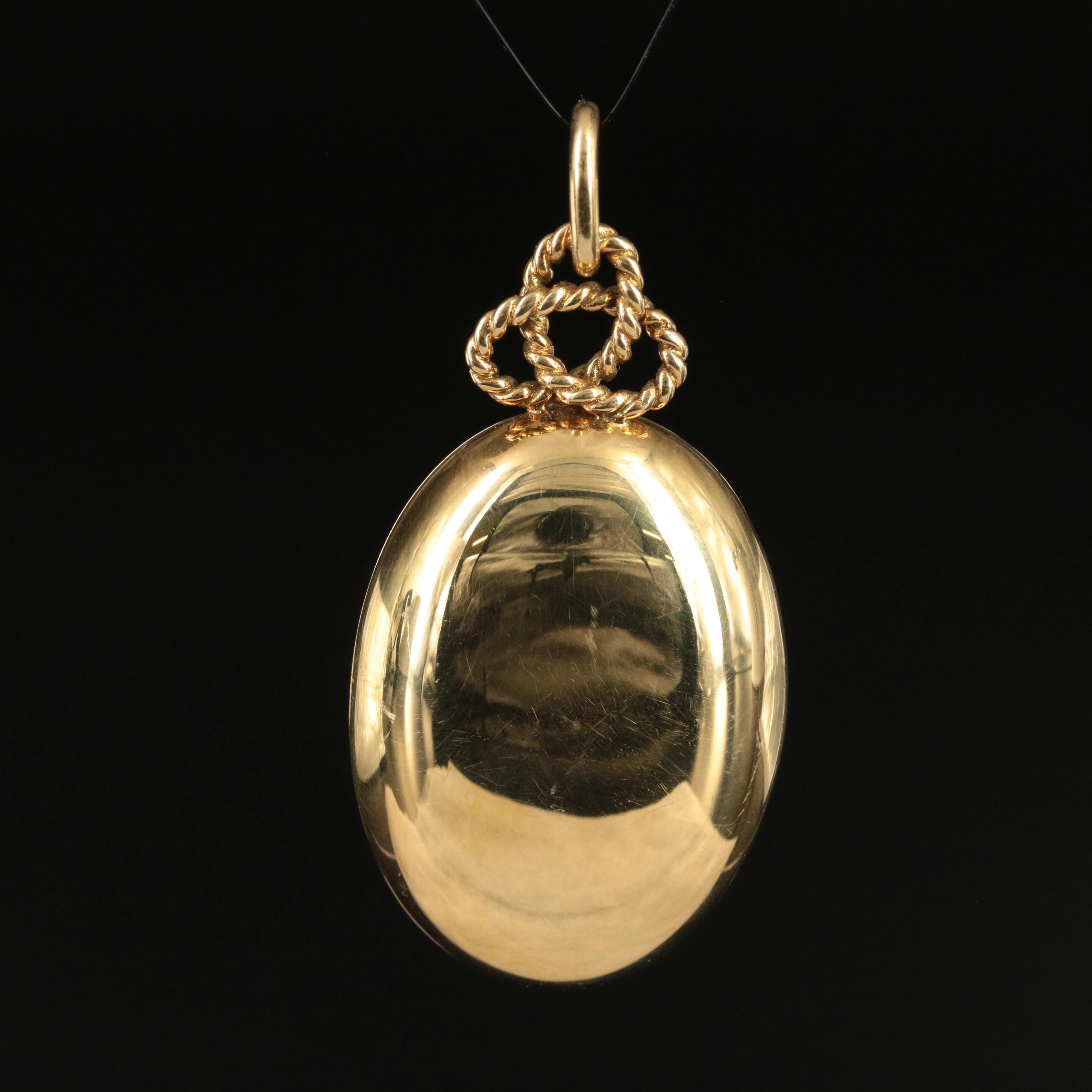 Cartier/Chess 18K, Platinum and Diamond Hand Engraved Perfumer Pendant