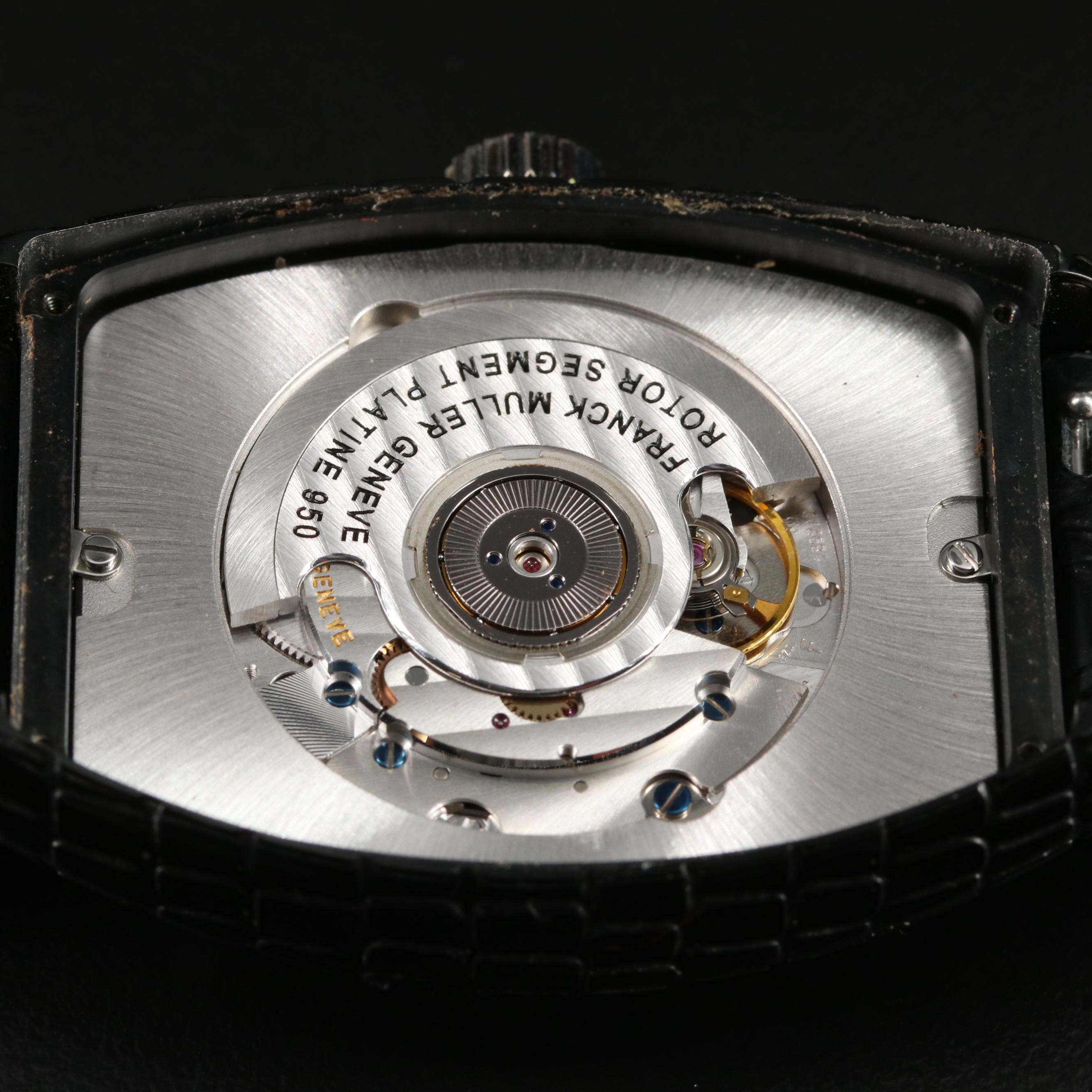 Franck Muller Tonneau Curvex Black Croco Automatic Watch