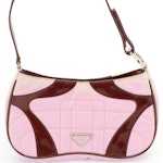 Prada Tessuto Nylon and Shimmery Patent Leather Handbag