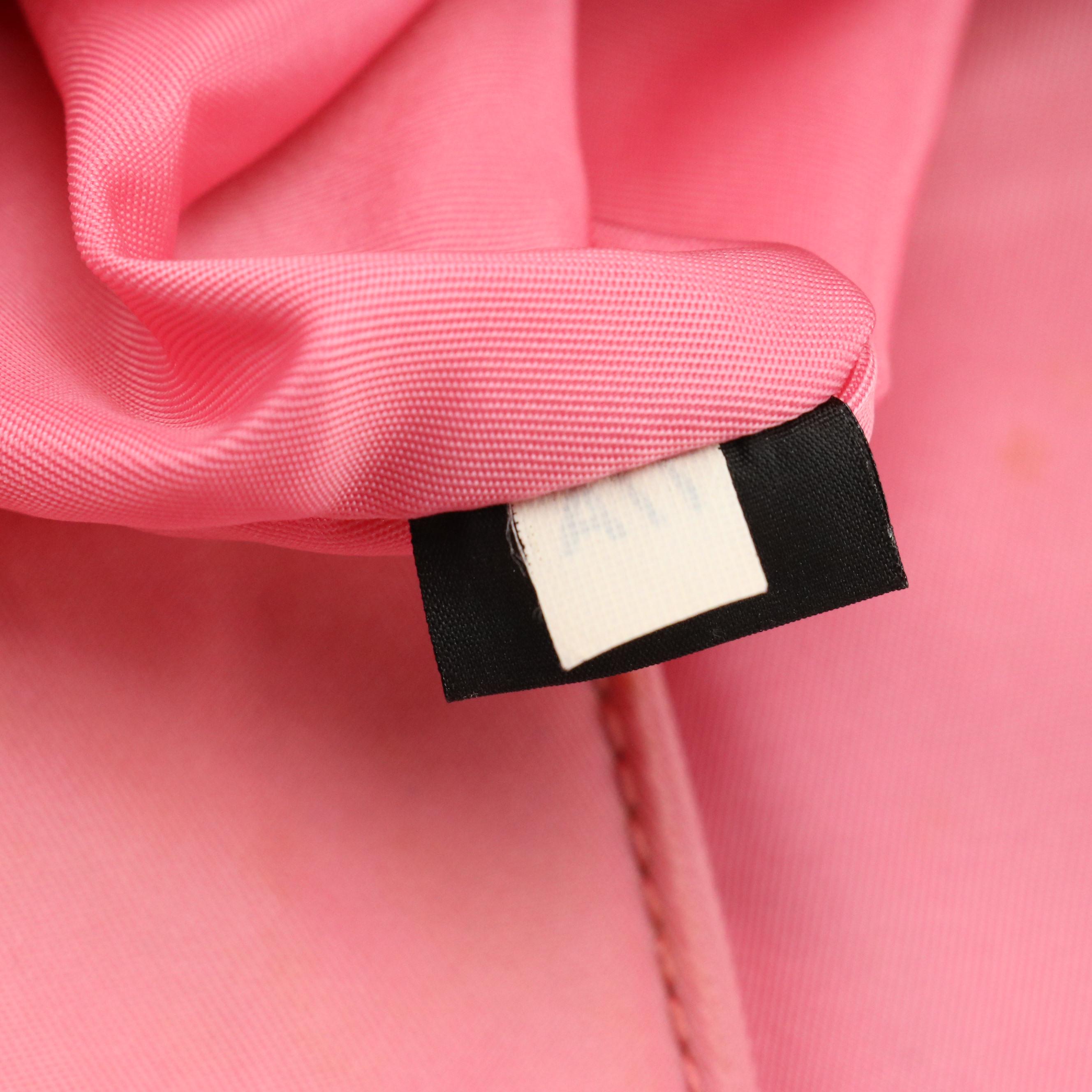 Prada Pink Tessuto Nylon and Leather Reversible Two-Way Tote Bag