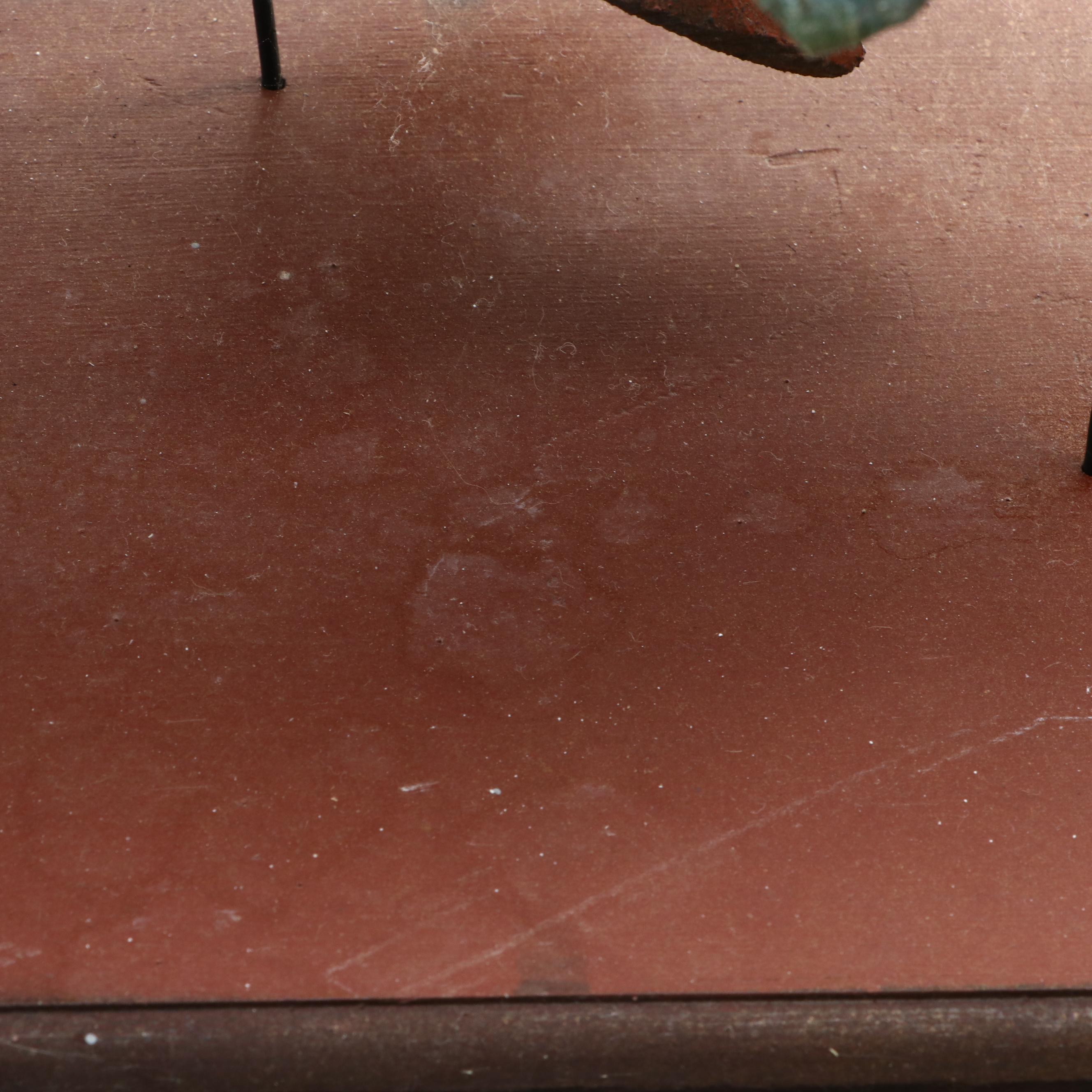 Hand-Painted Trout Fish Display on Wooden Stand