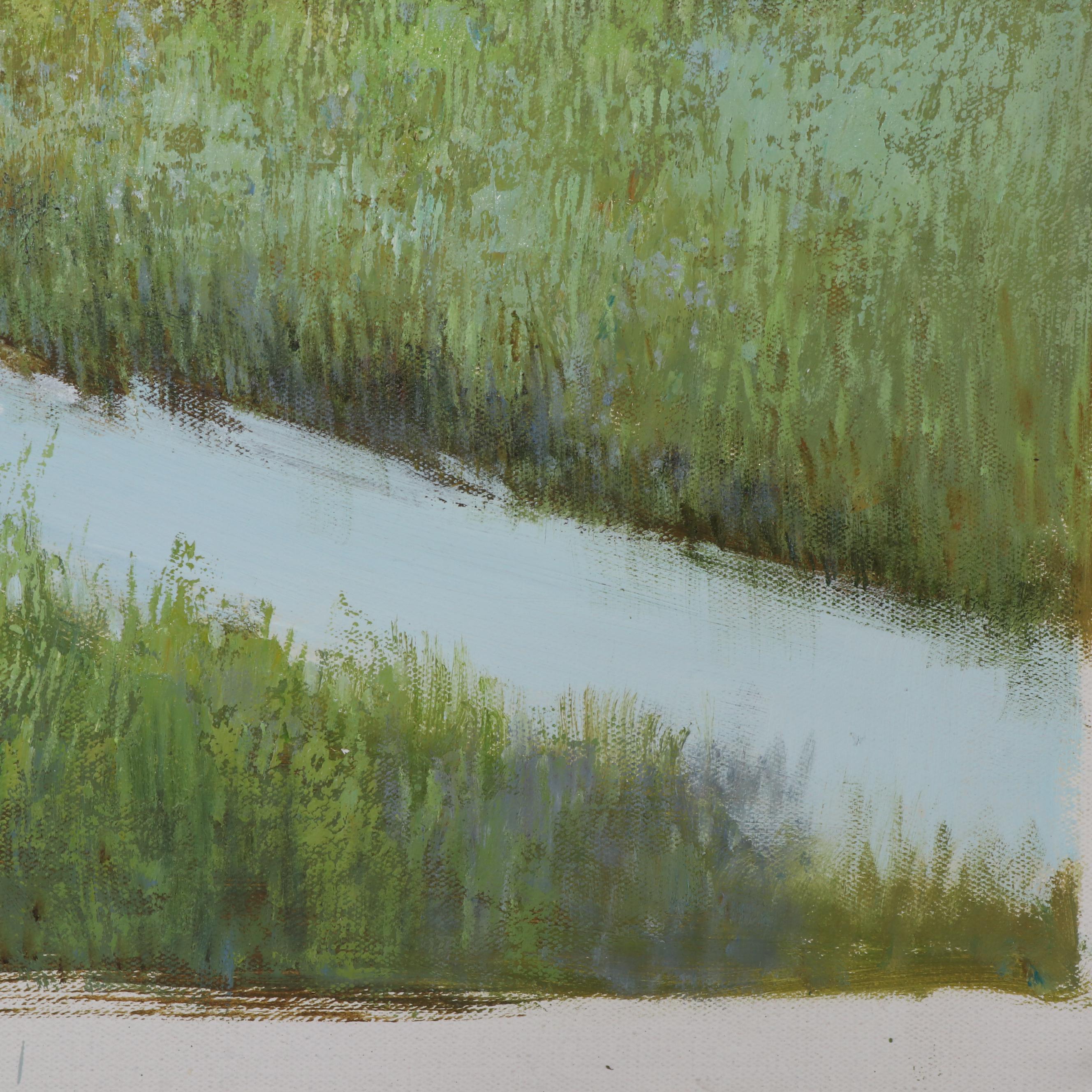 Kingston Marsh Landscape Oil Painting, 21st Century