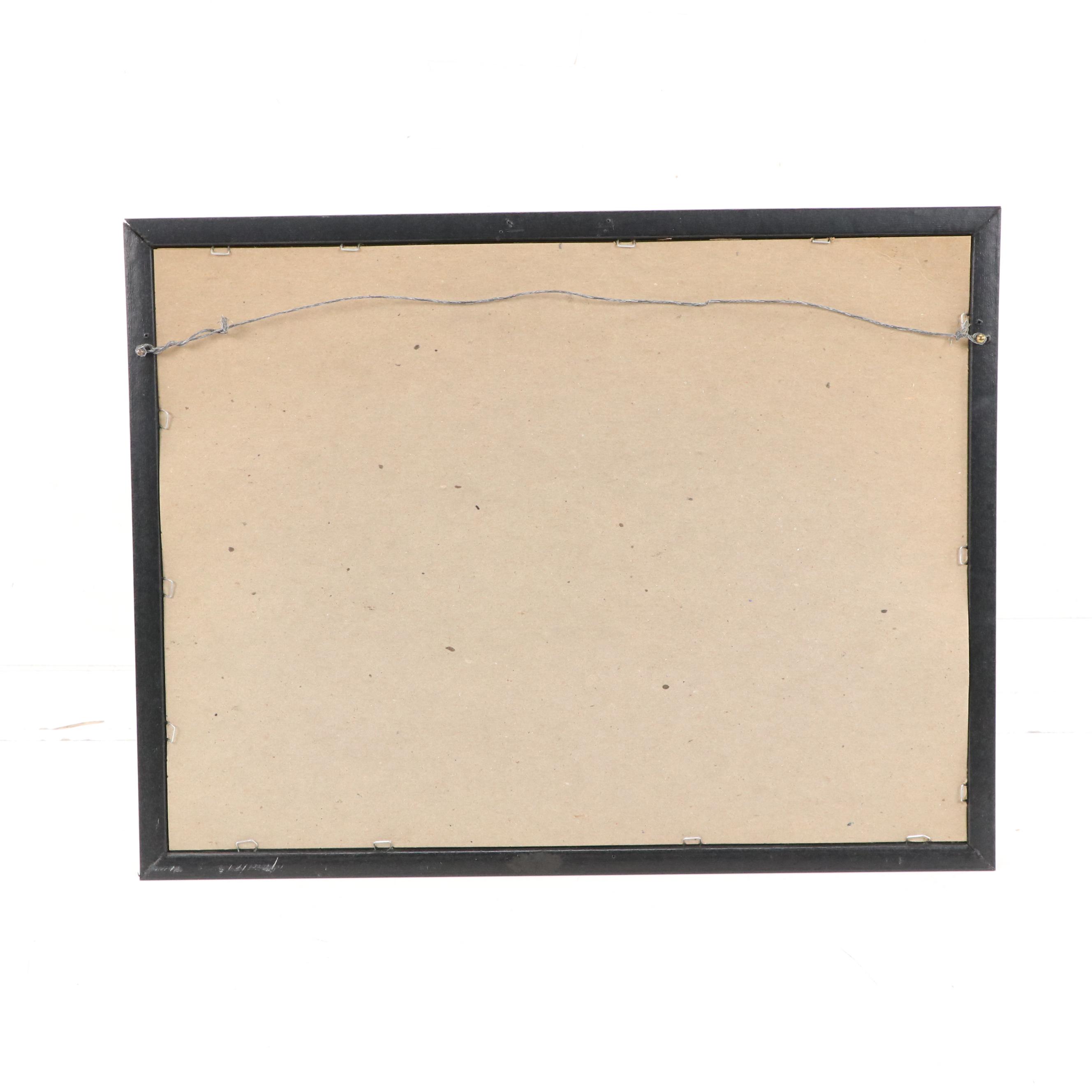 Hand-Colored Lithograph of Hare, Circa 1960