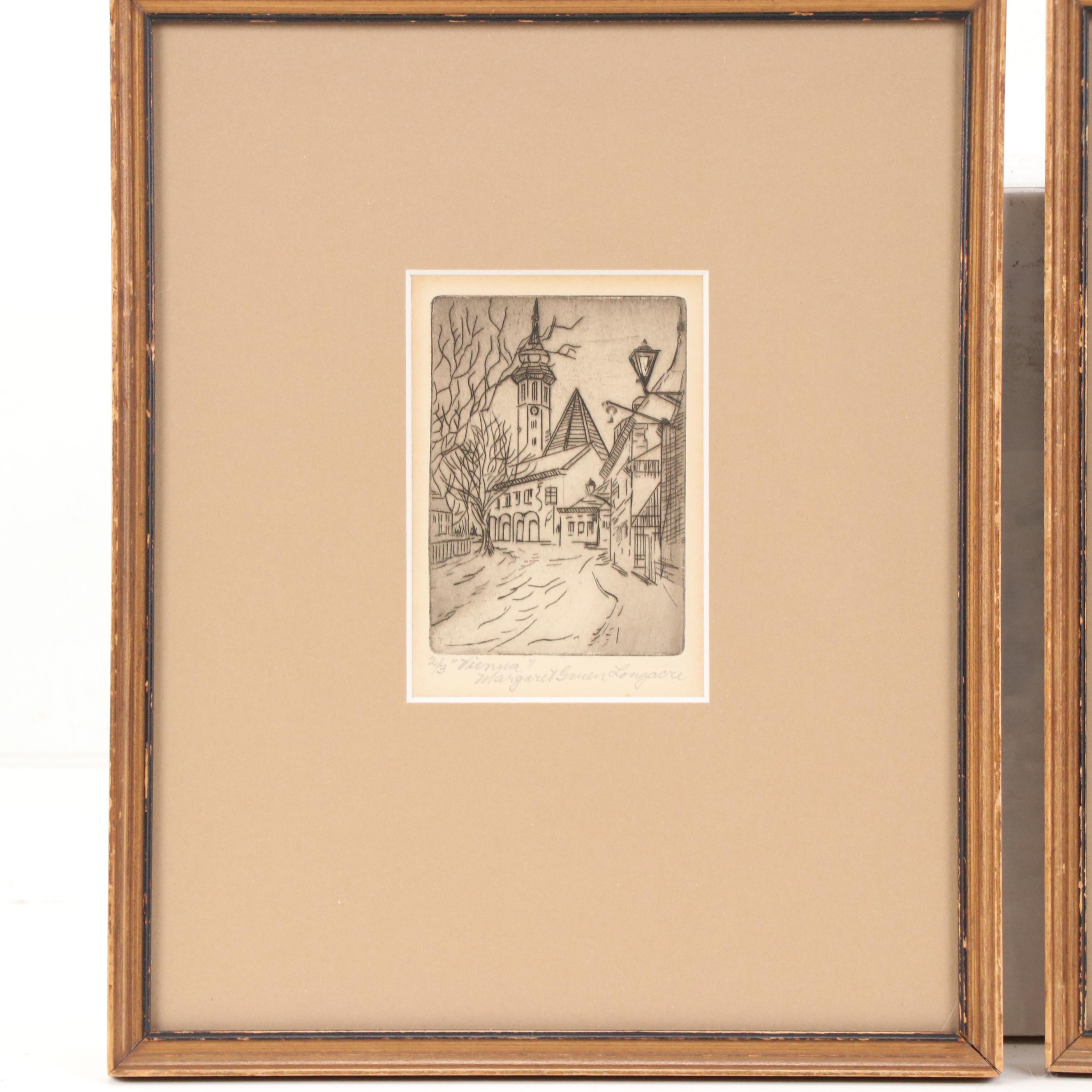 Margaret Gruen Longacre Etchings "Matterhorn in the Moonlight"