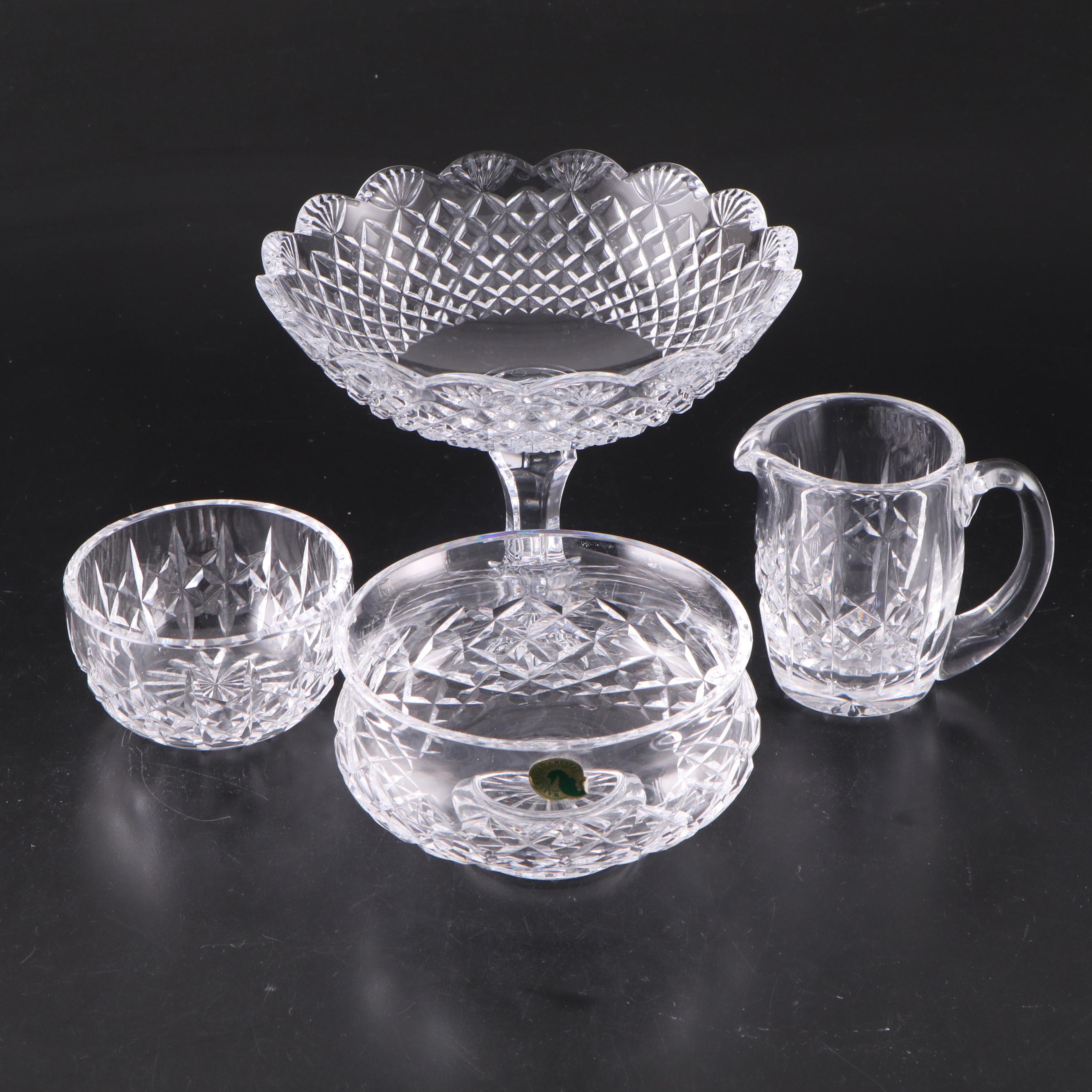 Waterford Crystal "Emily" Footed Compote with "Lismore" and Other Tableware
