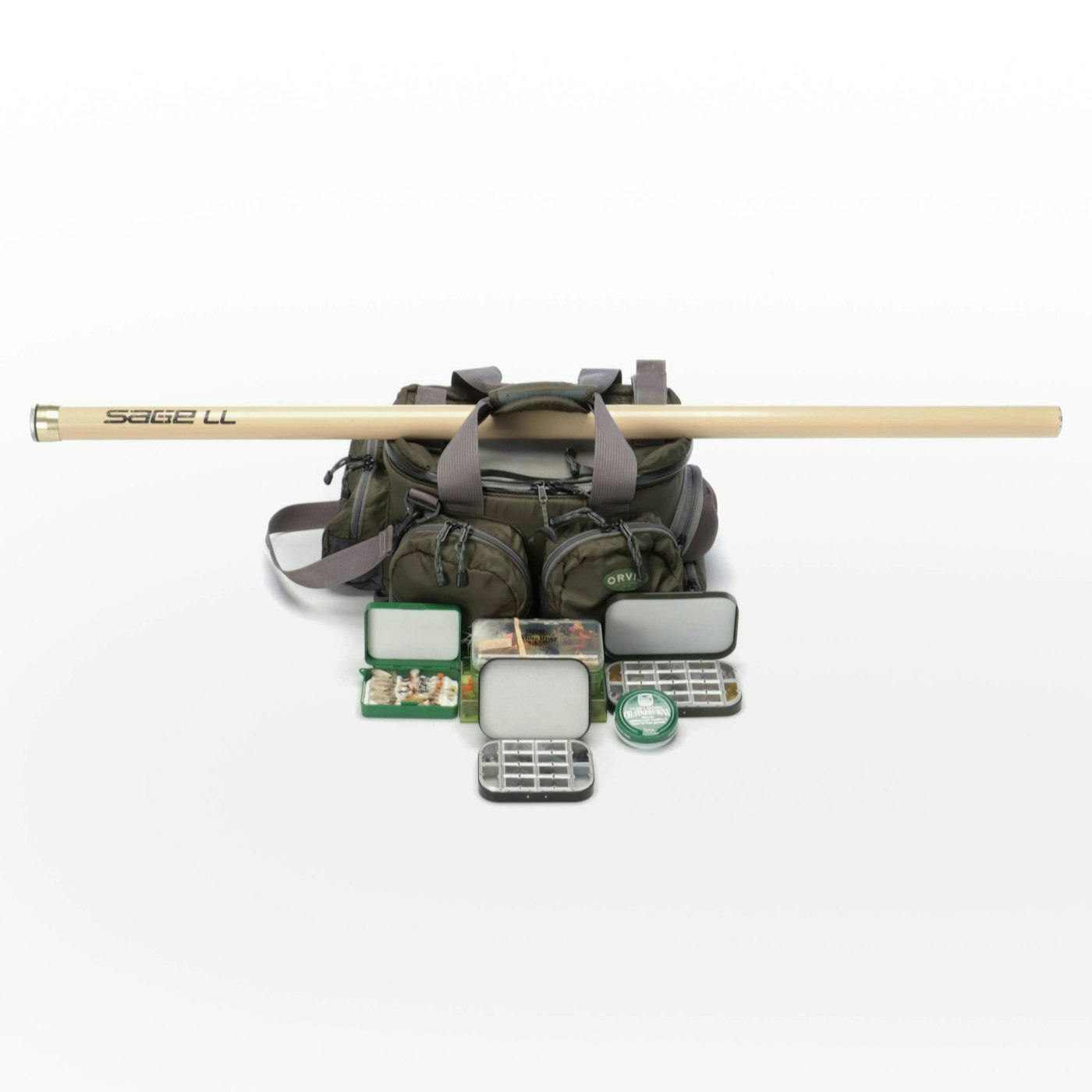 Sage Fly Rod Tube with Richard Whealey and Other Flies, Wax and More | EBTH