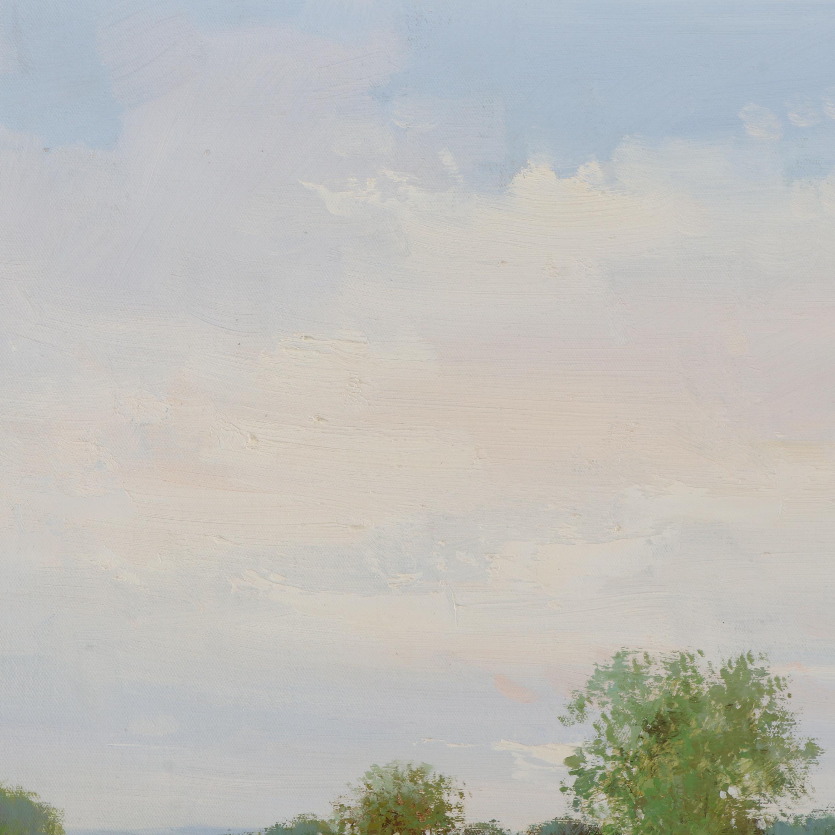 Kingston Marsh Landscape Oil Painting, 21st Century