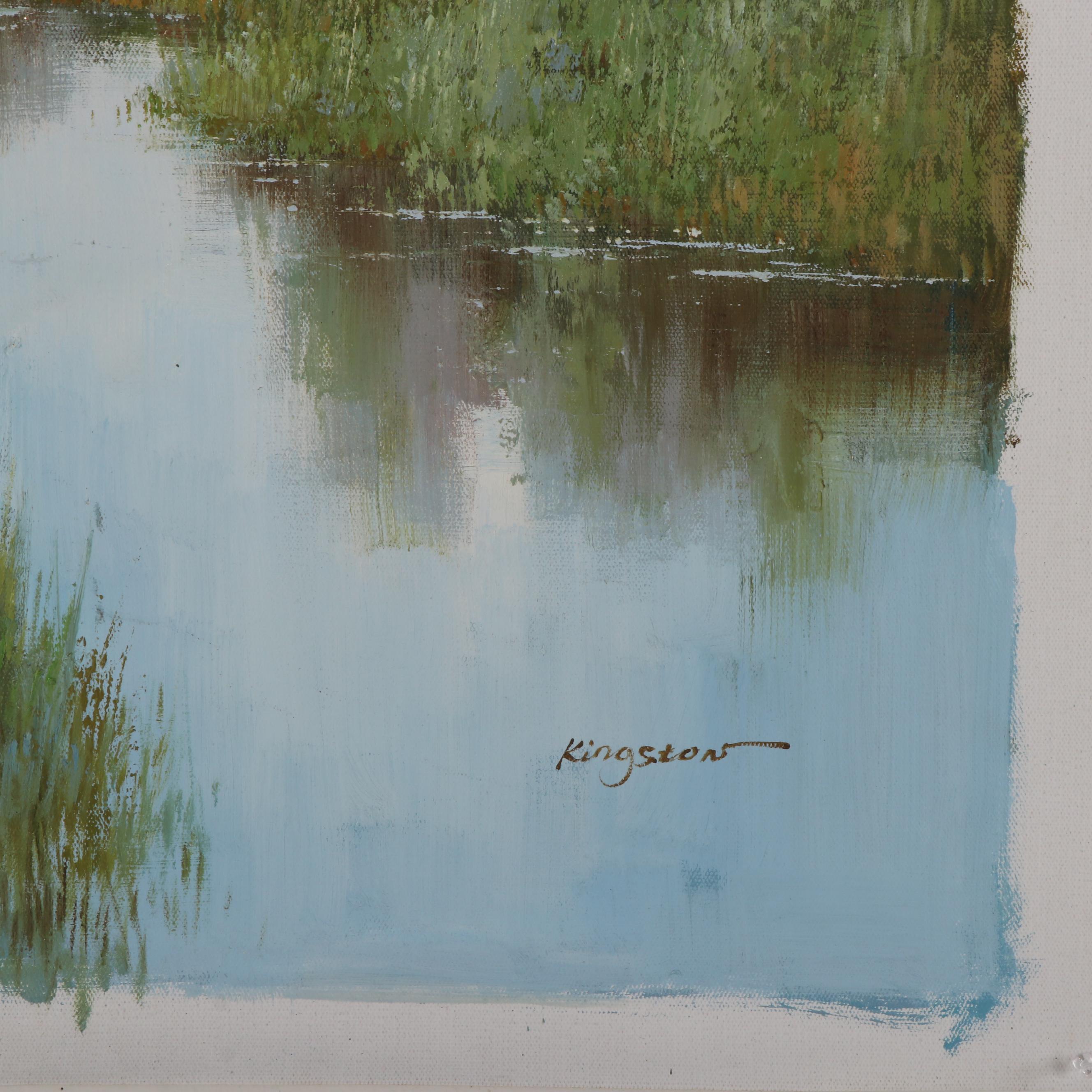 Kingston Marsh Landscape Oil Painting, 21st Century