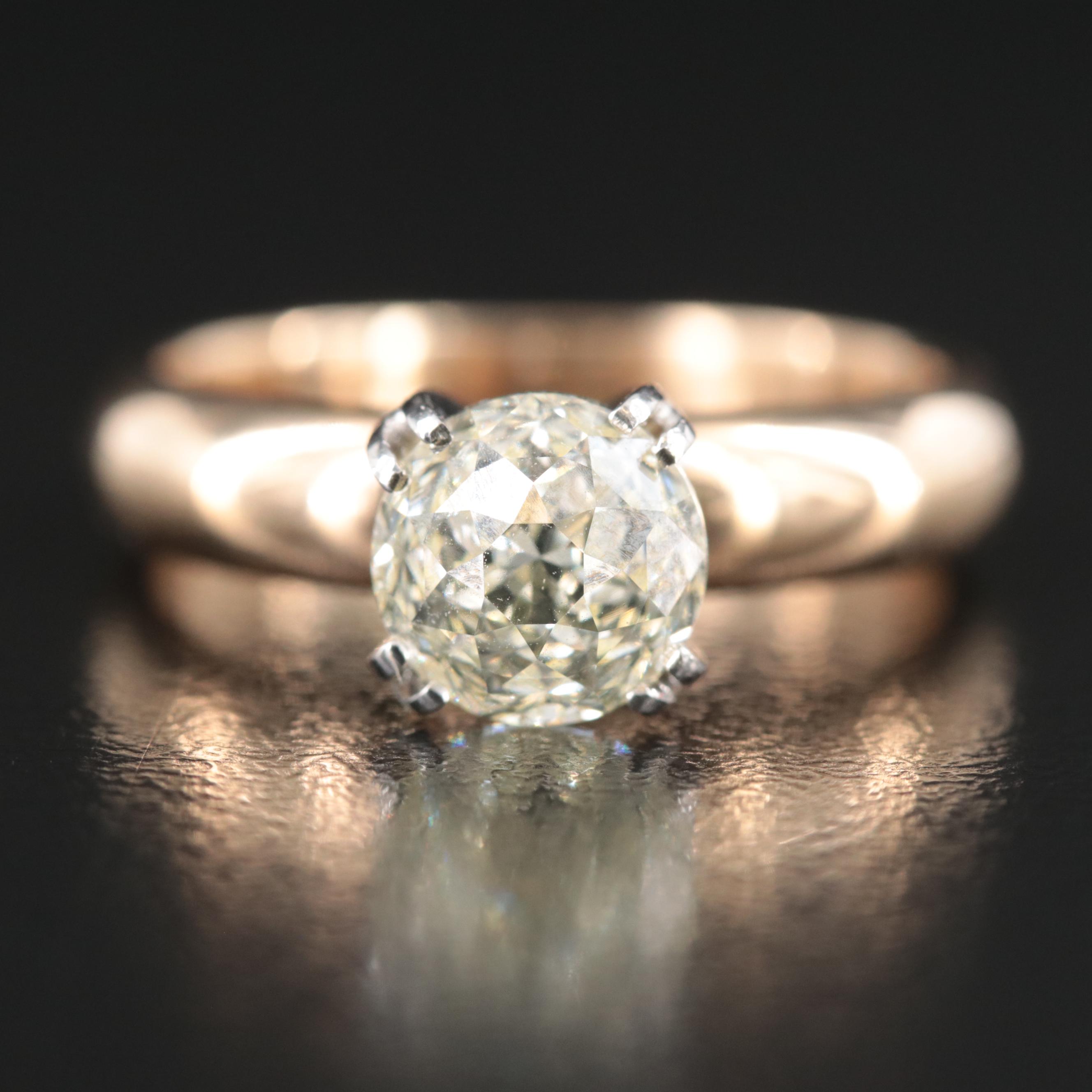 14K 2.19 CT Crown of Light Diamond Solitaire Ring with Online IGI Report