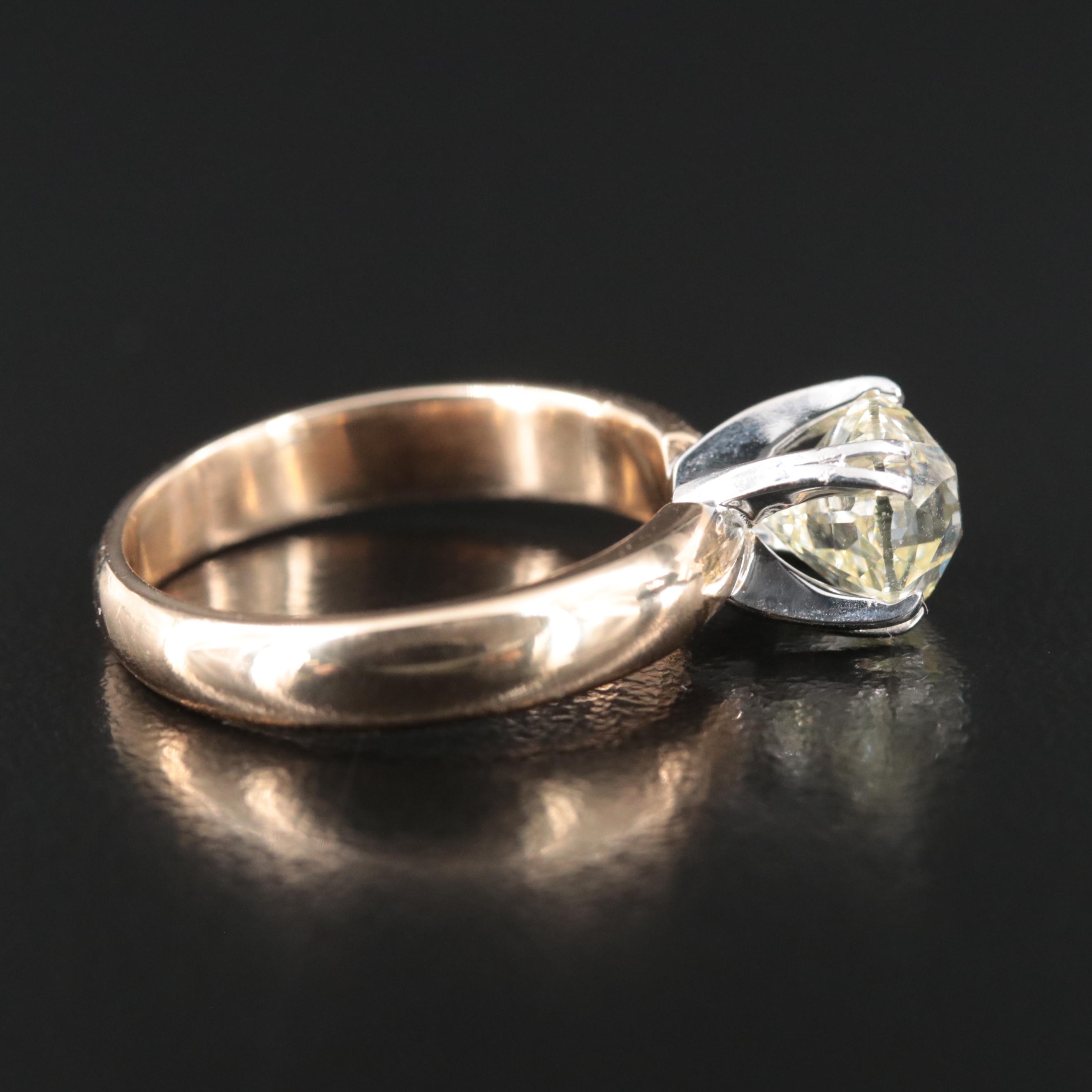 14K 2.19 CT Crown of Light Diamond Solitaire Ring with Online IGI Report