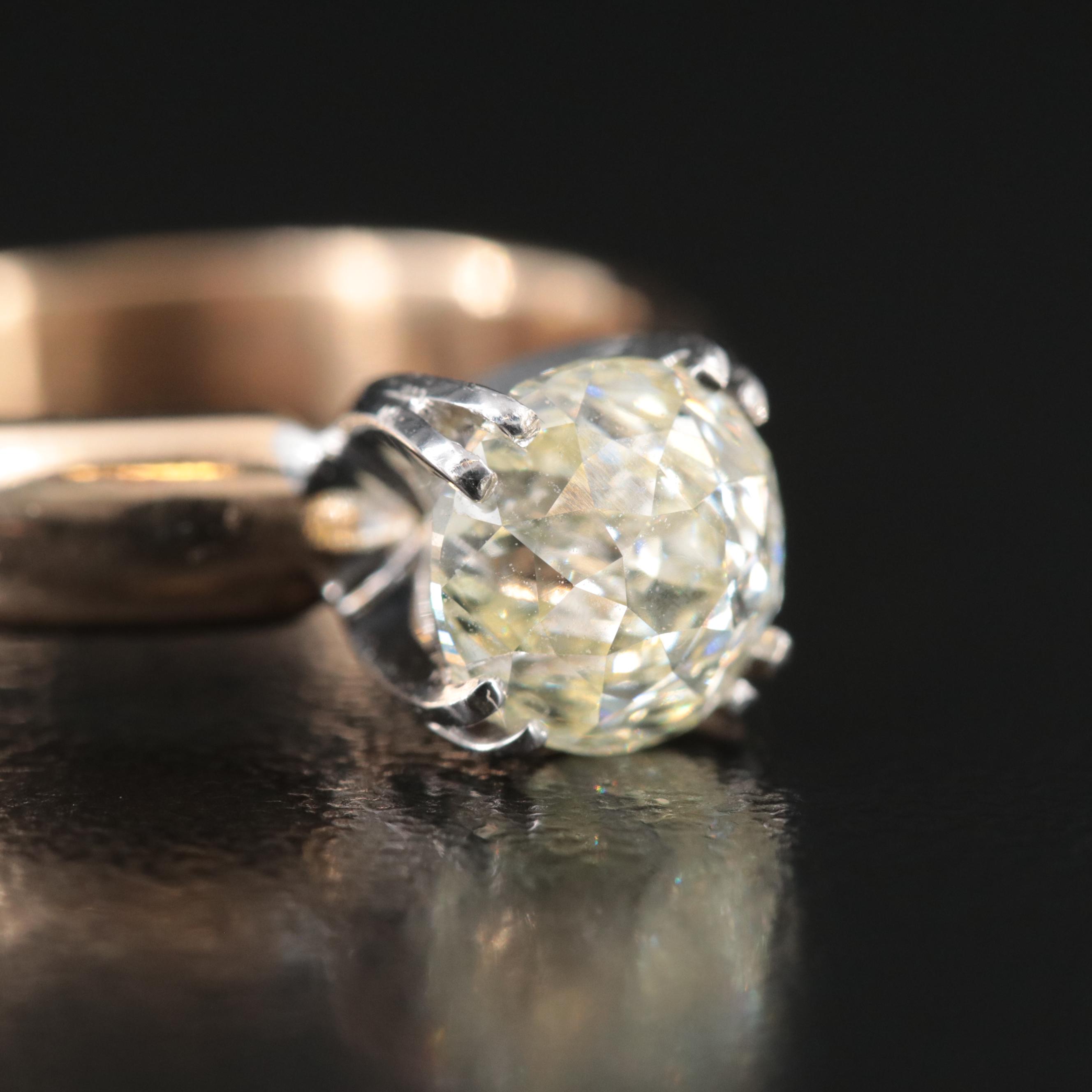 14K 2.19 CT Crown of Light Diamond Solitaire Ring with Online IGI Report