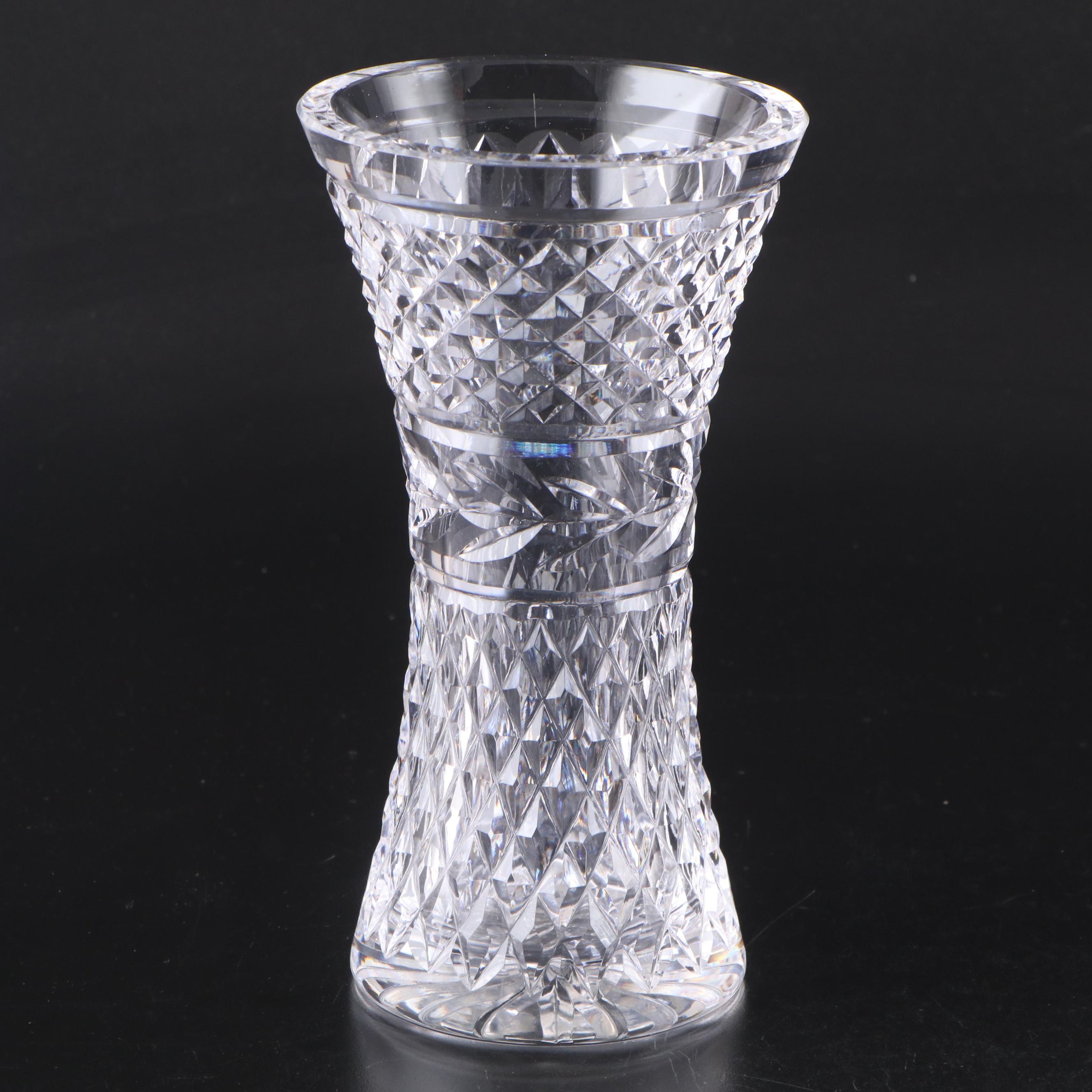 Waterford Crystal "Lismore" Rose Bowl with "Glandore" and "Marcella" Vases