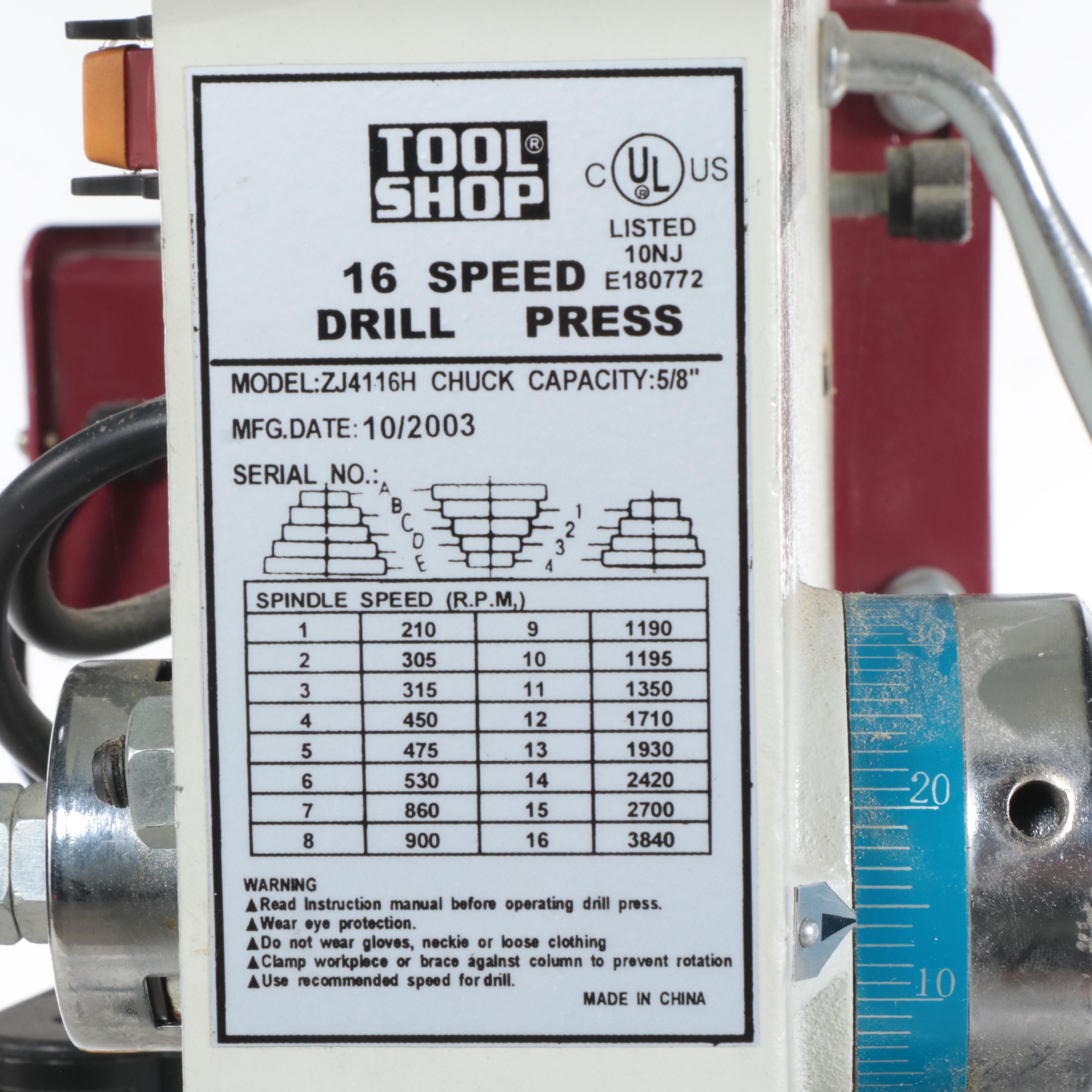 Tool Shop Standing Drill Press