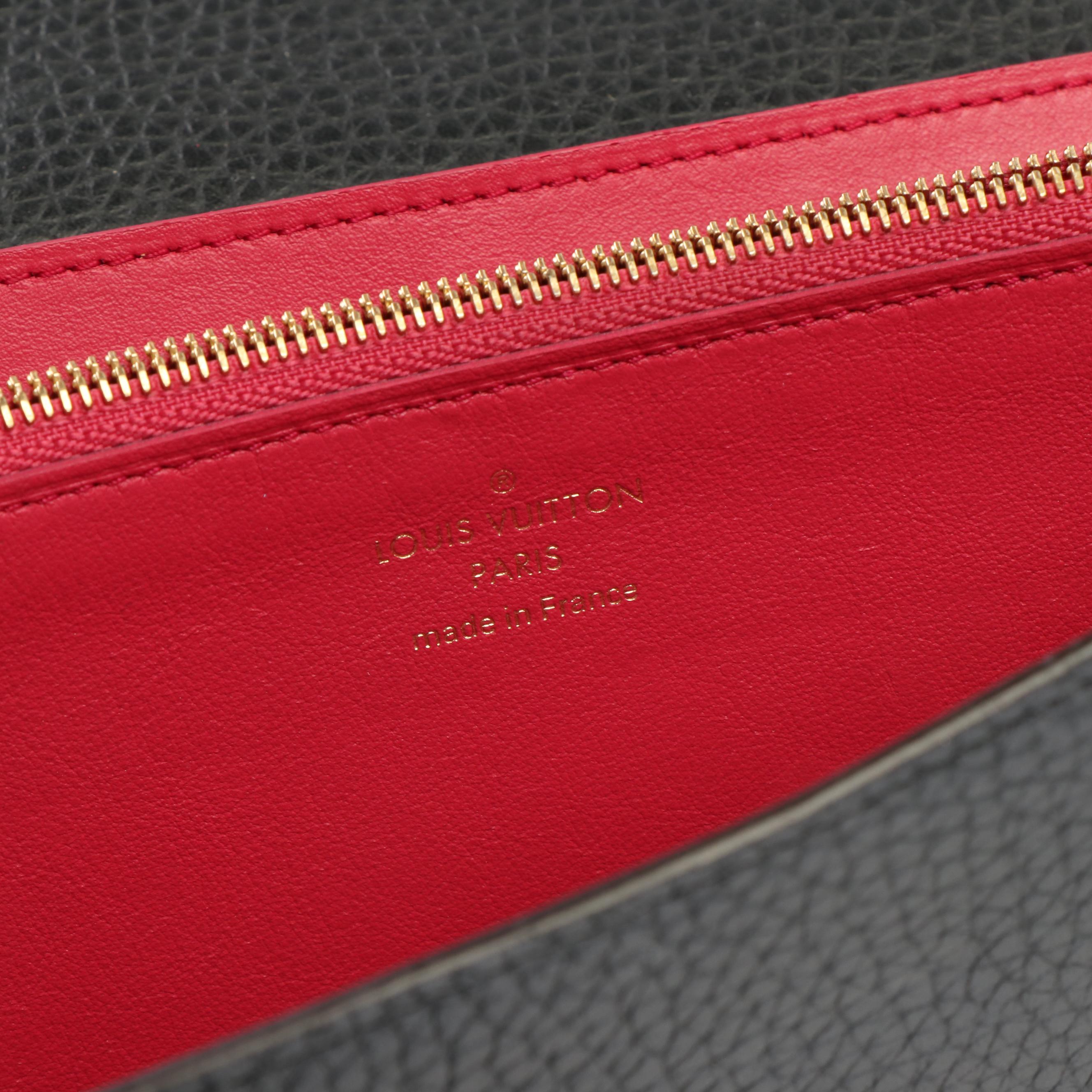 Louis Vuitton Capucines LV Logo Black Leather Continental Wallet  Clutch Bag