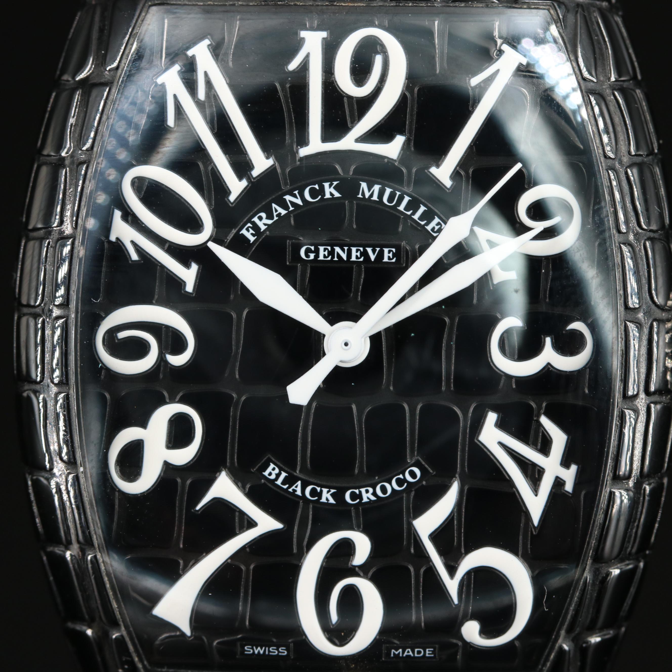 Franck Muller Tonneau Curvex Black Croco Automatic Watch