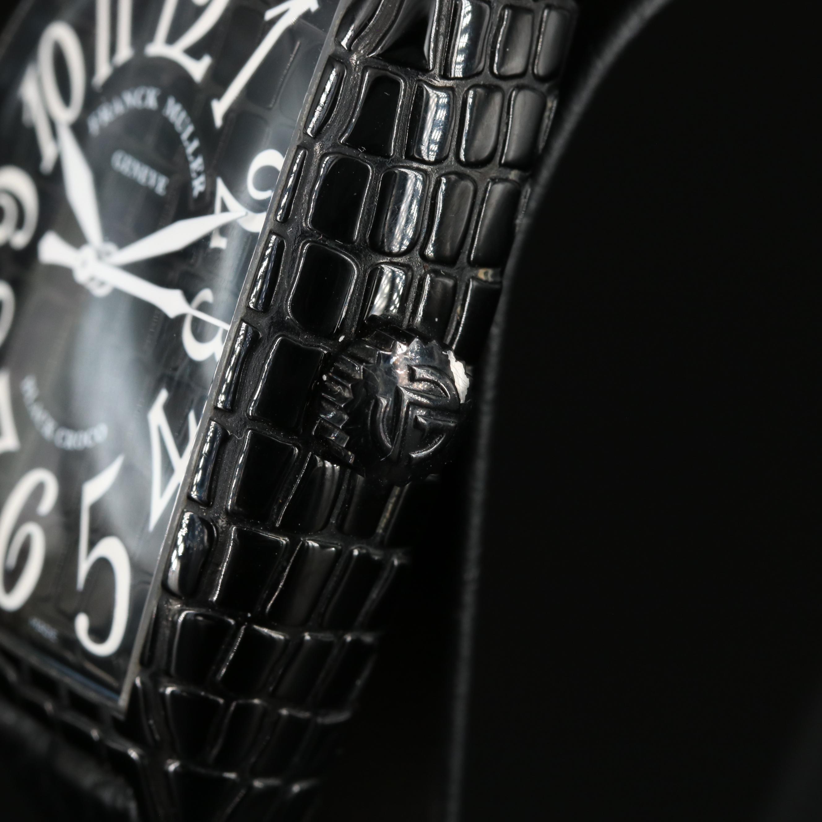 Franck Muller Tonneau Curvex Black Croco Automatic Watch
