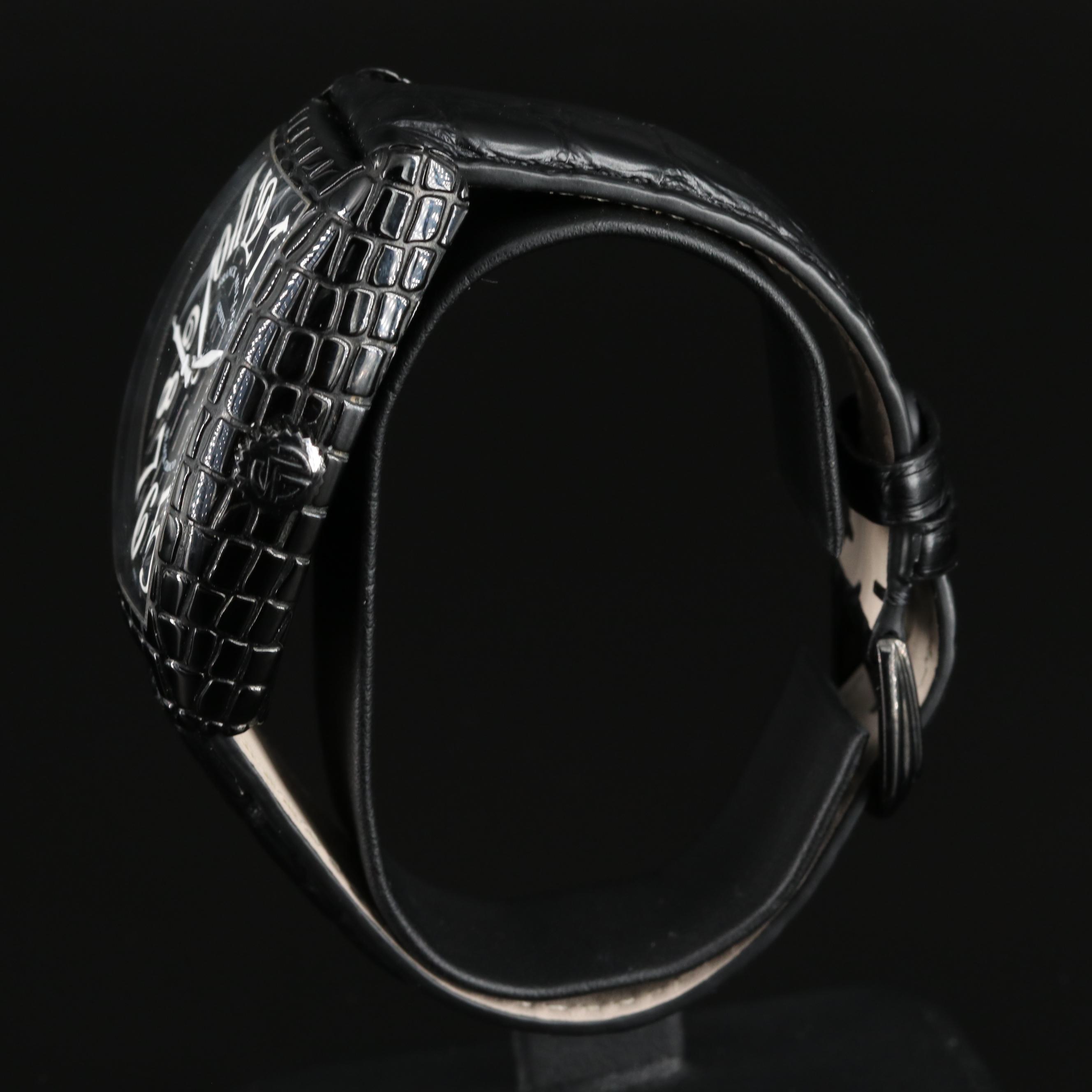 Franck Muller Tonneau Curvex Black Croco Automatic Watch