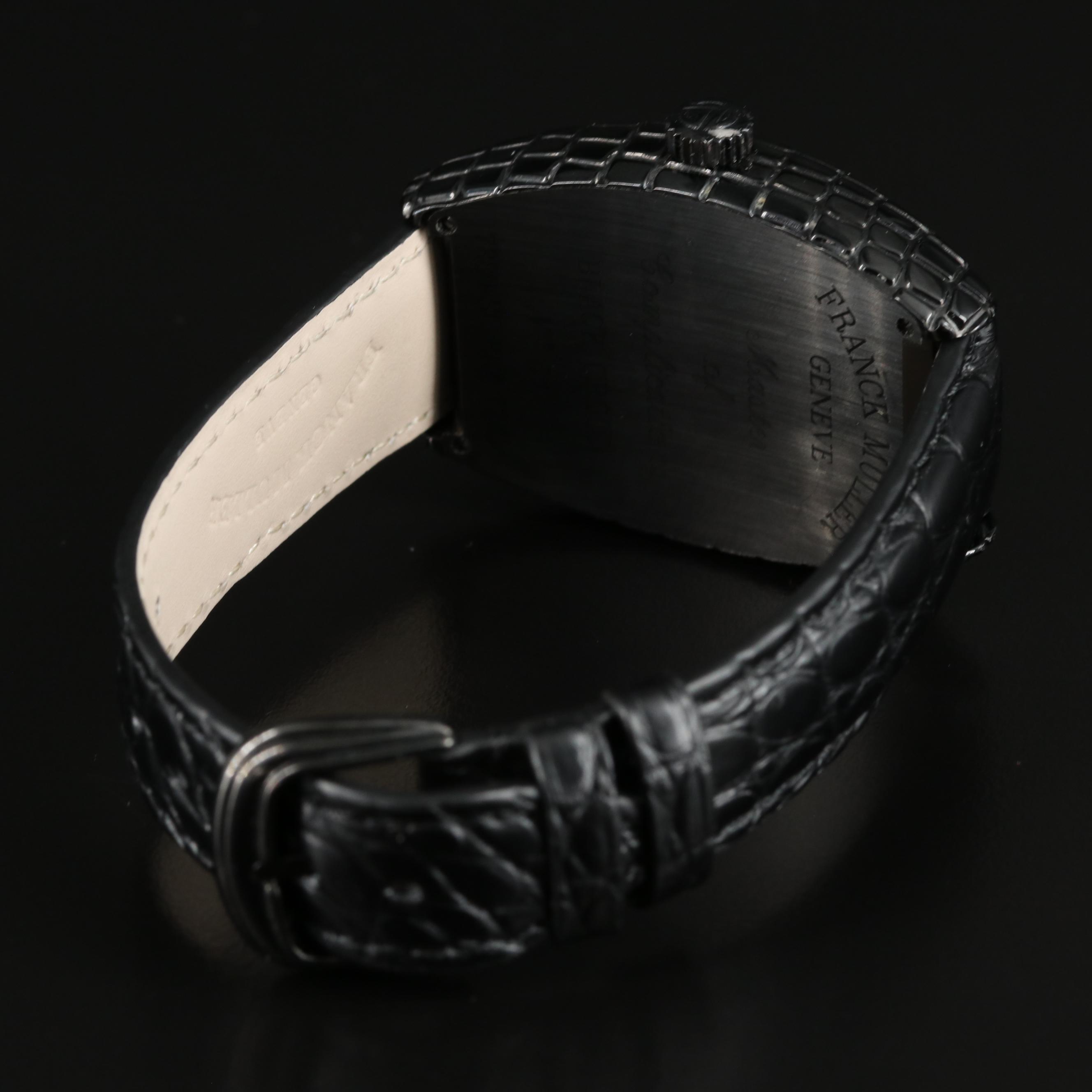 Franck Muller Tonneau Curvex Black Croco Automatic Watch