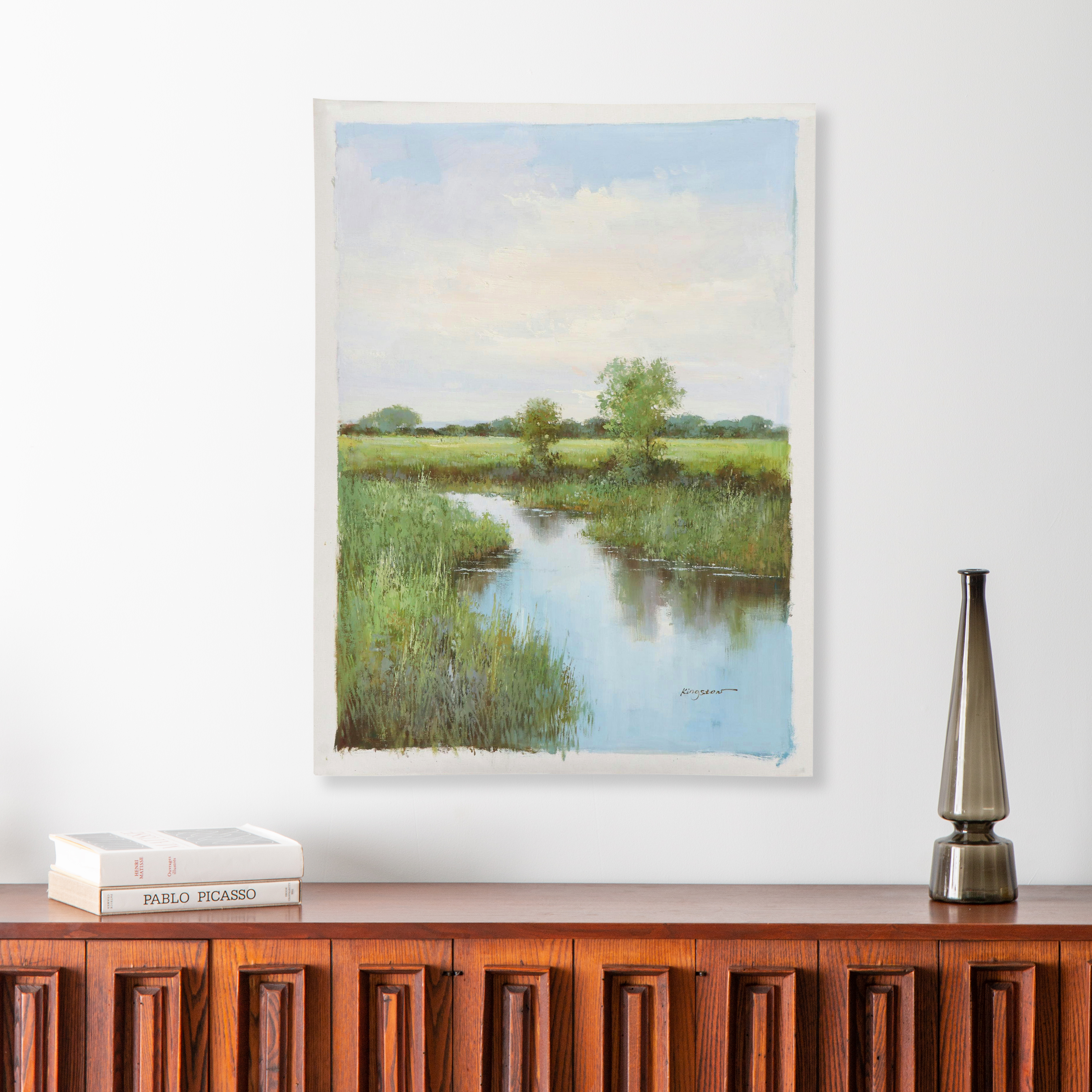 Kingston Marsh Landscape Oil Painting, 21st Century