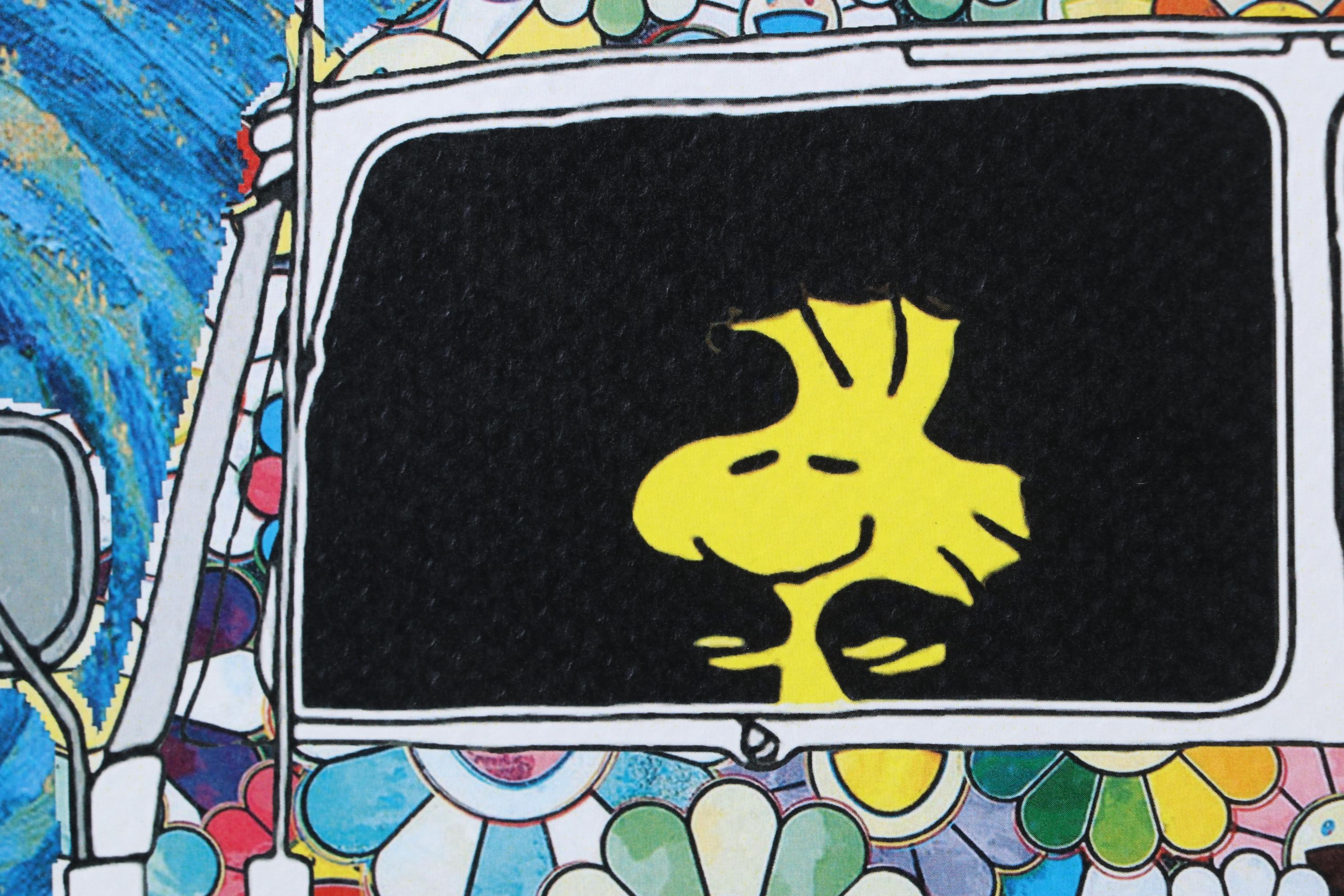 Death NYC Pop Art Graphic Print of Snoopy and Woodstock in VW Bus