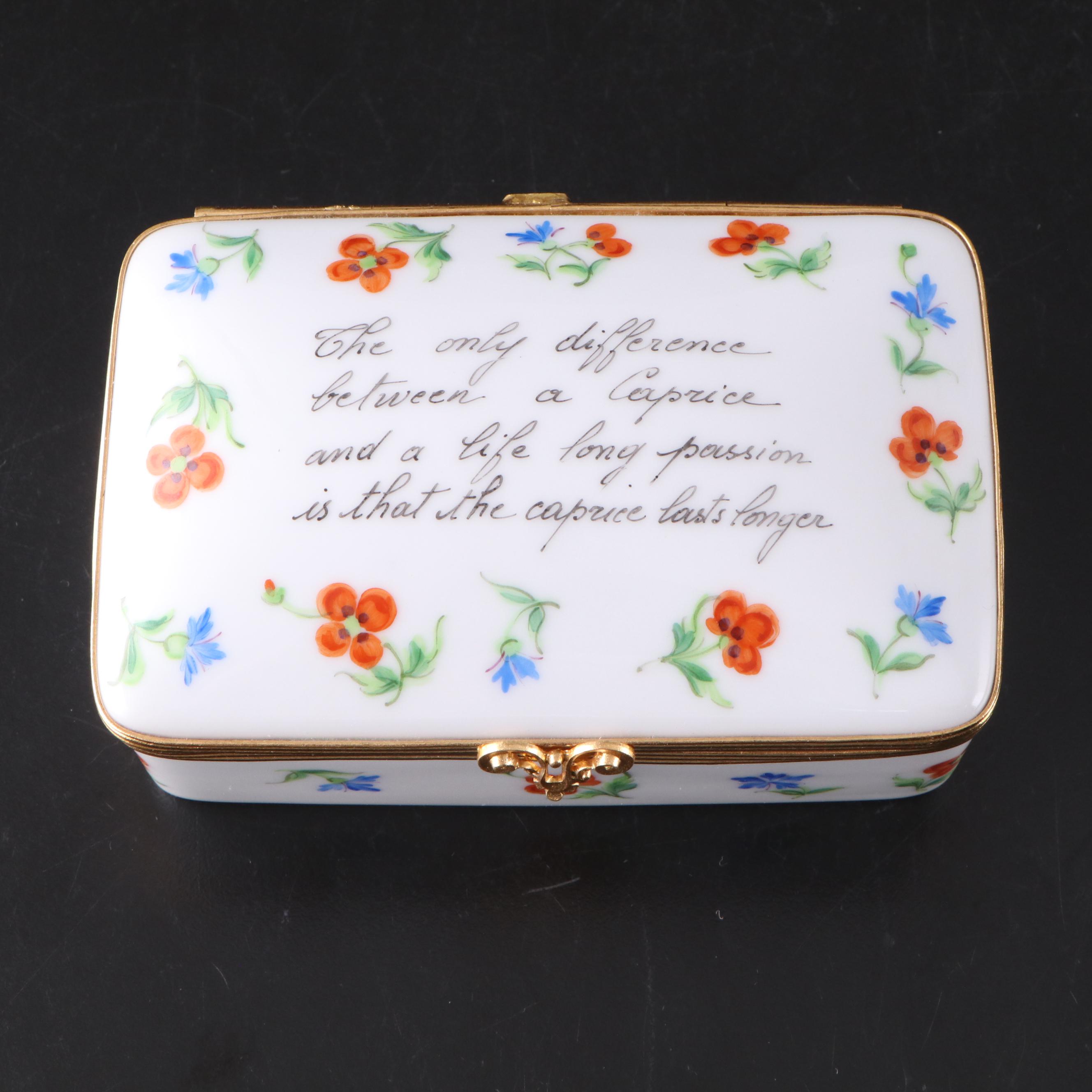 French Tiffany & Co. Private Stock Hand-Painted Floral Porcelain Box