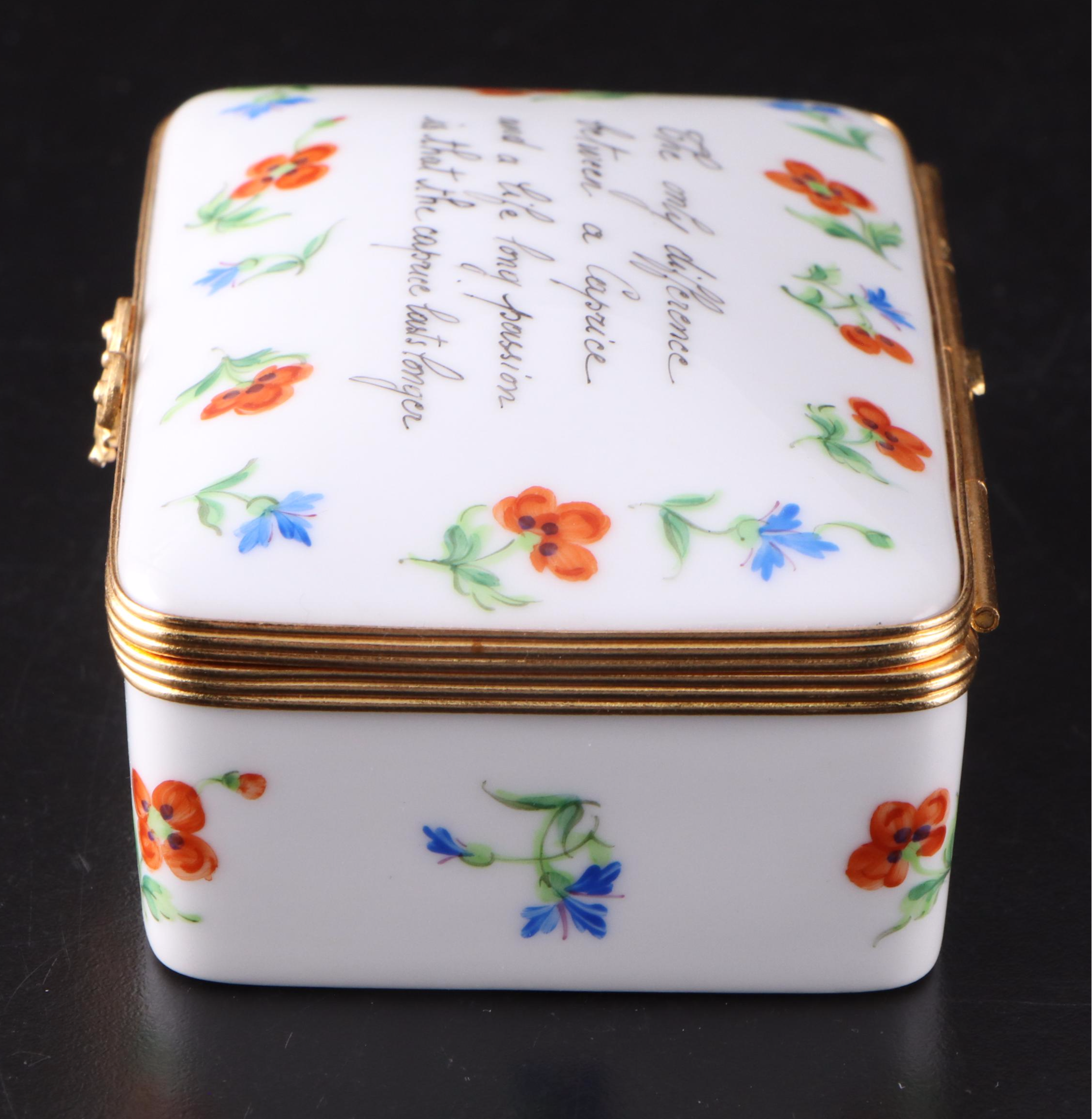 French Tiffany & Co. Private Stock Hand-Painted Floral Porcelain Box