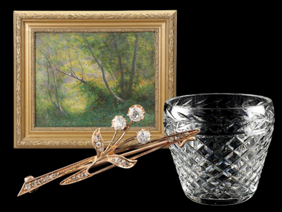 Fine Art, Vintage Jewelry, Waterford Crystal & Décor