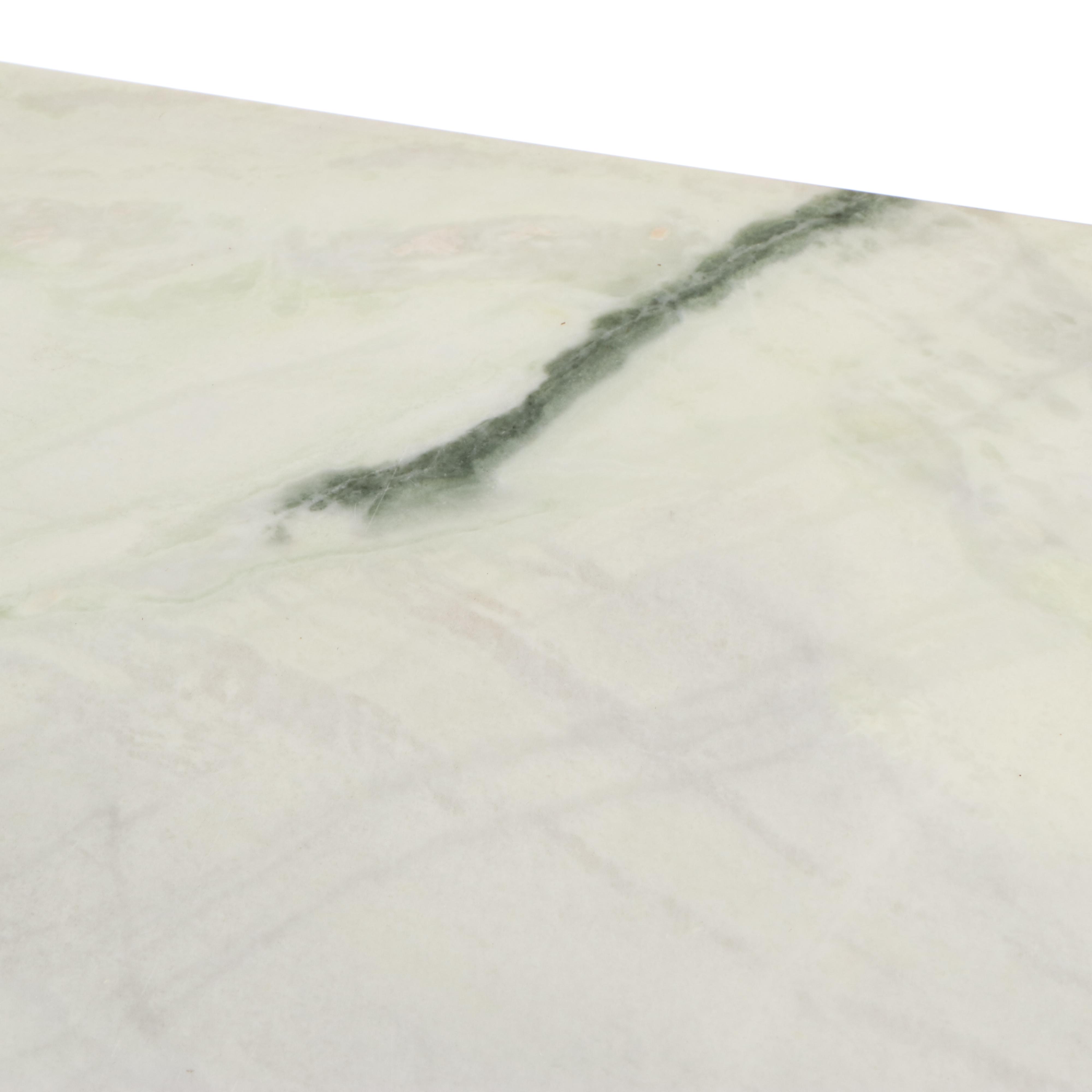 Edwardian Mahogany, Brass-Strung, and Marble Top Serpentine Side Cabinet