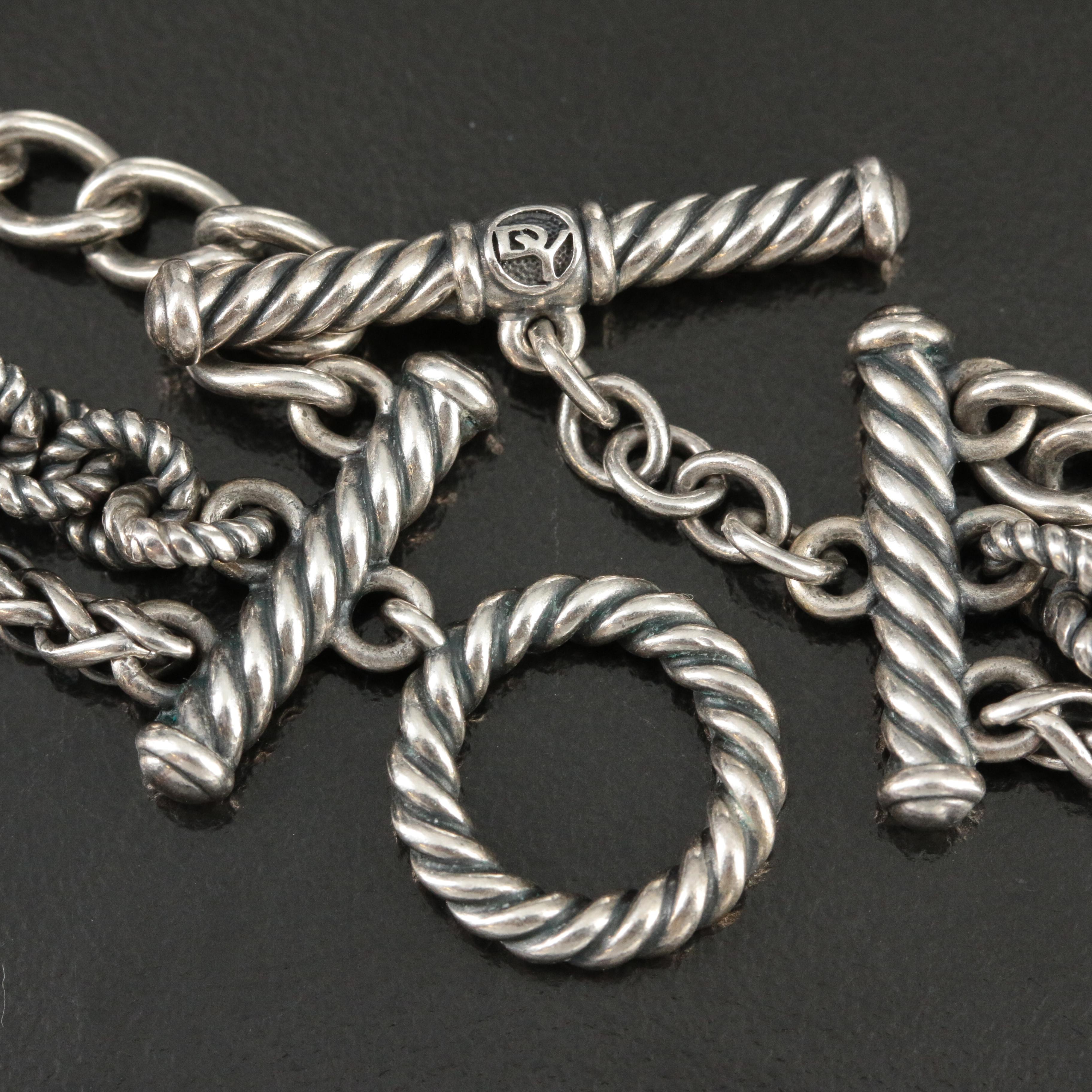 David Yurman Sterling Triple Strand Long Necklace