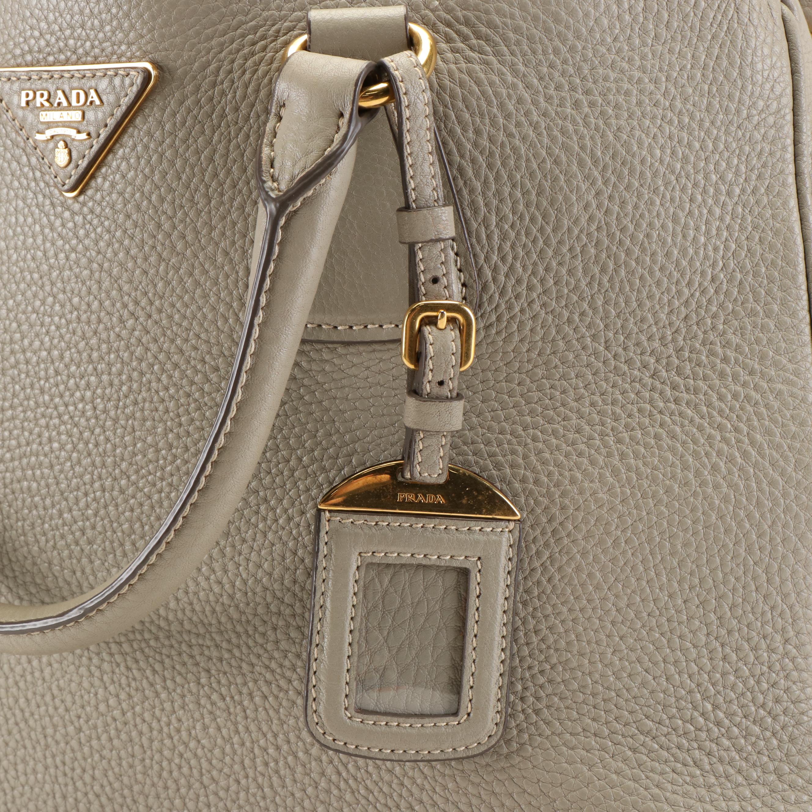 Prada Tote Bag in Taupe Vitello Daino Leather