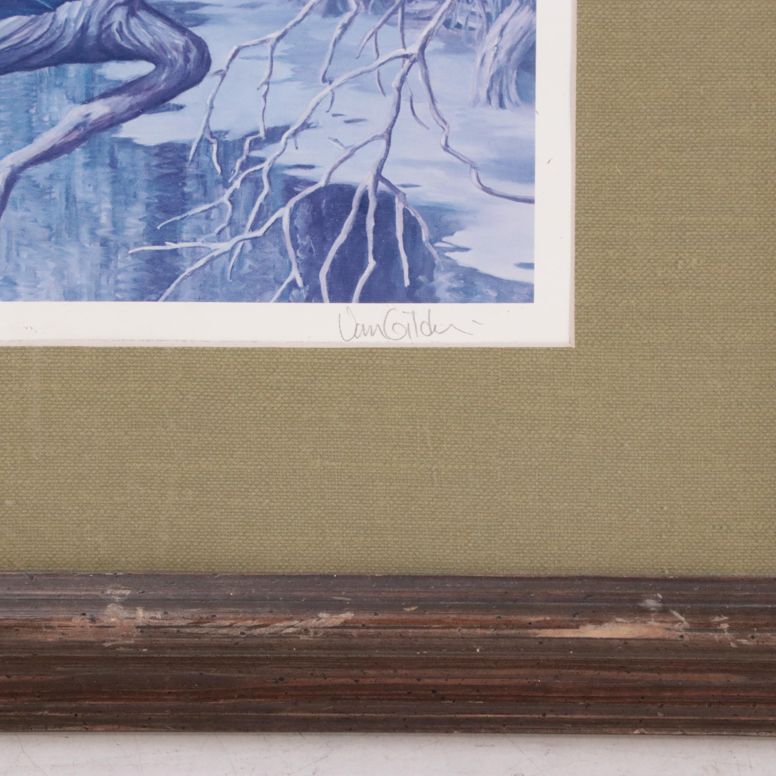 Ron Van Gilder Wildlife Offset Lithograph, Late 20th Century