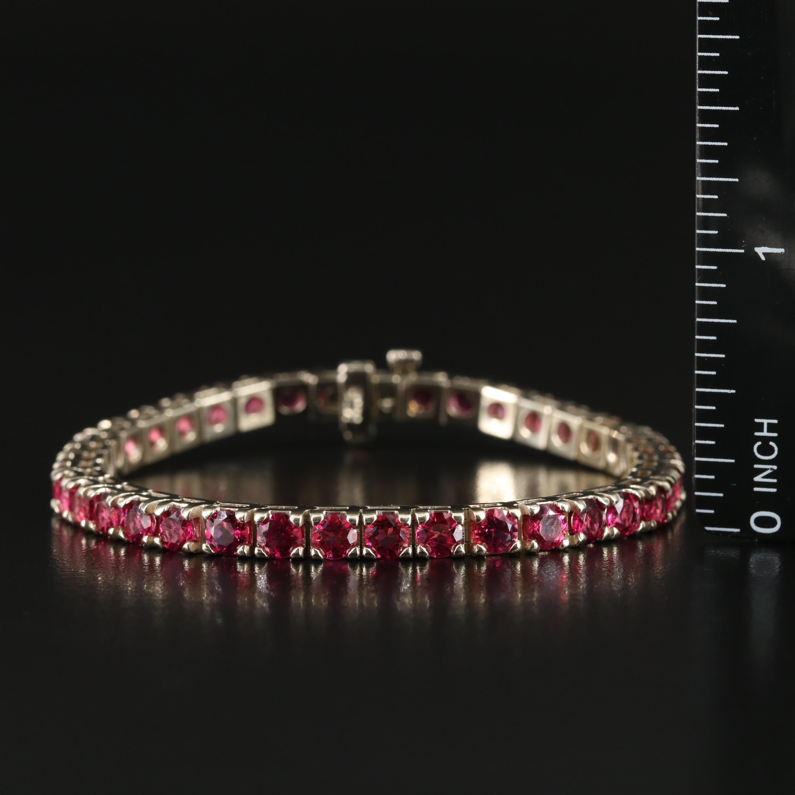 14K Garnet Line Bracelet